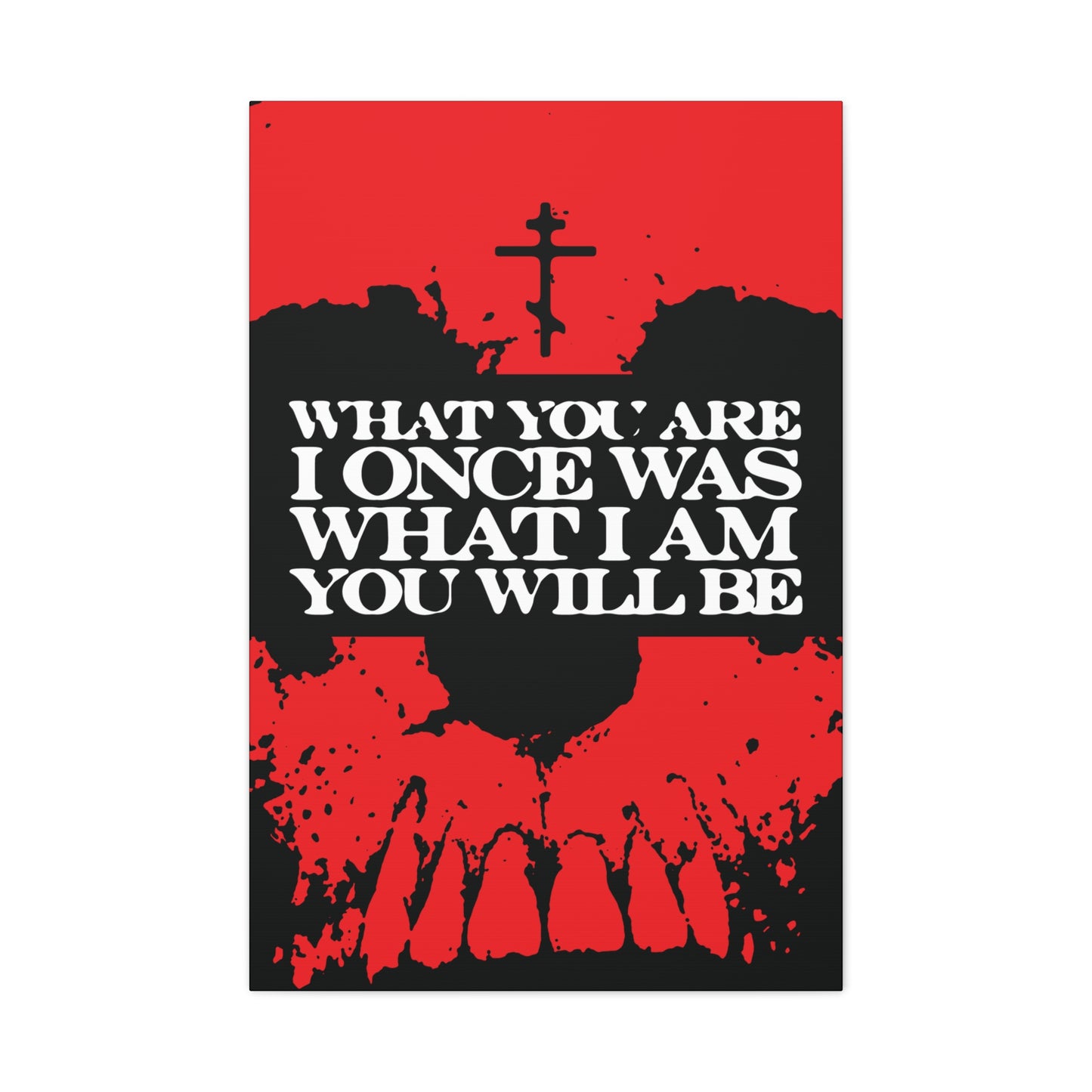 What You Are, I Once Was. What I Am, You Will Be | Memento Mori | Red Skull Remembrance of Death | Orthodox Christian Canvas Art