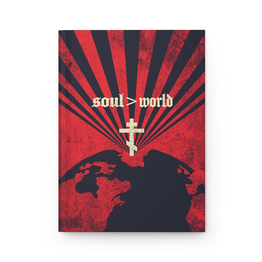 What Shall it Profit a Man | Matthew 16:26 | Soul Is Greater Than World | Red Earth White Cross | Orthodox Christian Hardcover Journal