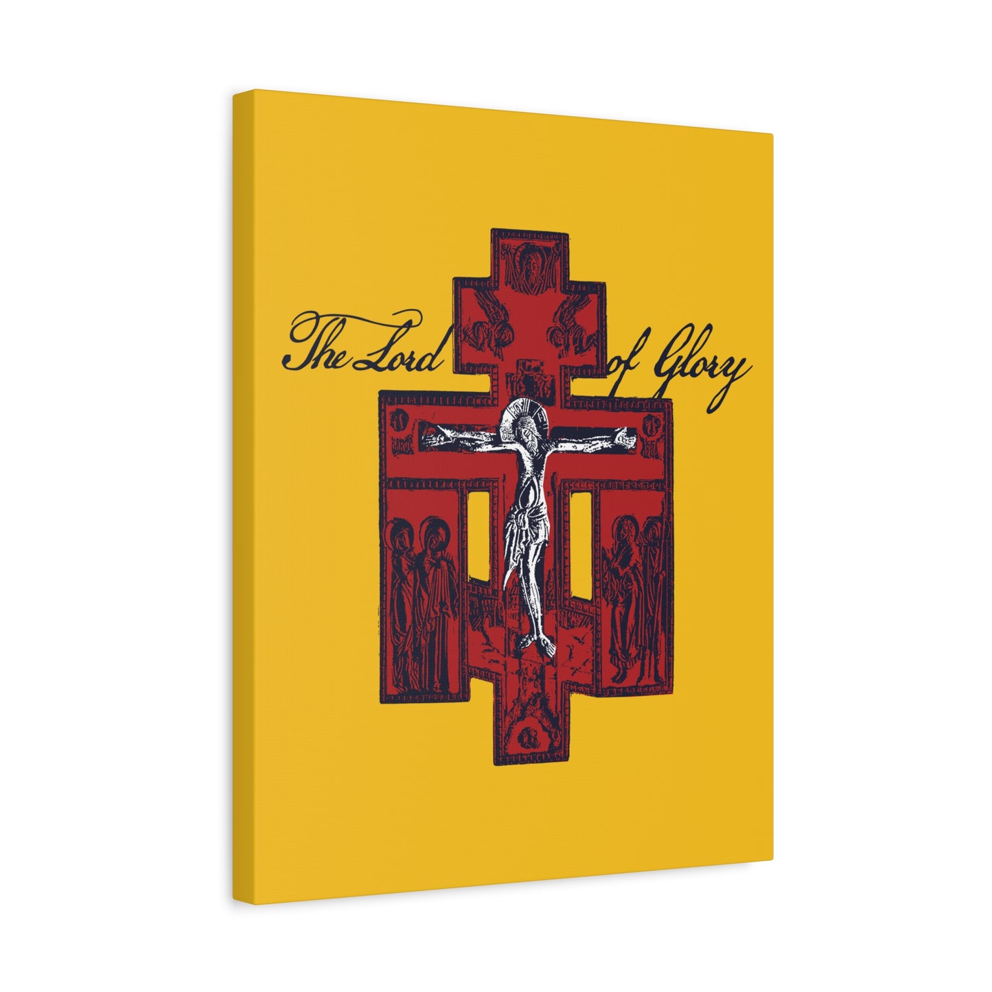 The Lord of Glory | Russian Golgotha Crucifix IconoGraphic (Gold BG) | 1 Corinthians 2:8 | Orthodox Christian Canvas Art