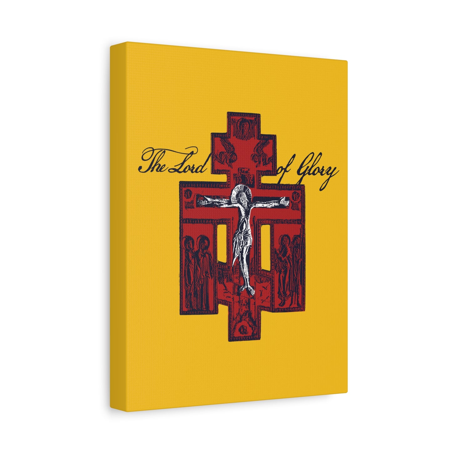 The Lord of Glory | Russian Golgotha Crucifix IconoGraphic (Gold BG) | 1 Corinthians 2:8 | Orthodox Christian Canvas Art
