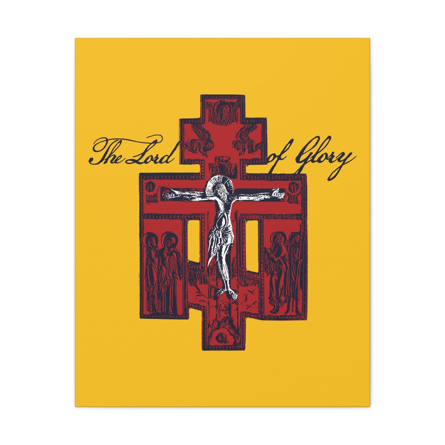 The Lord of Glory | Russian Golgotha Crucifix IconoGraphic (Gold BG) | 1 Corinthians 2:8 | Orthodox Christian Canvas Art