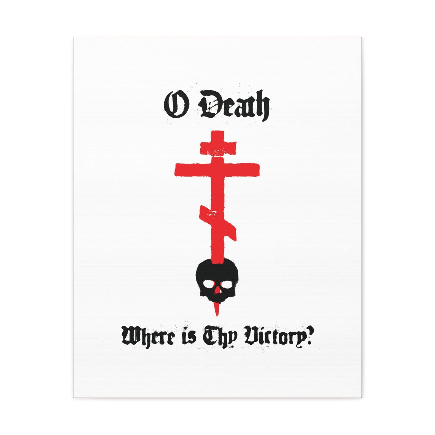 O Death Where is Thy Victory? 1 Cor 15:55 | Cross Stabbing Skull | Spraypaint Aesthetic | Orthodox Christian Canvas Art