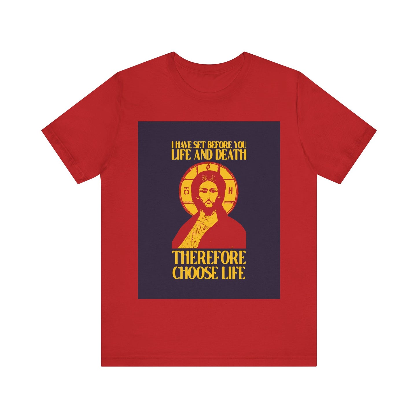 I Have Set Before You Life and Death (Deut. 30:11-20) Blue Design No. 1 | Orthodox Christian T-Shirt