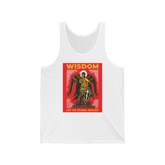 Wisdom: Let Us Stand Aright (Archangel Michael) No. 1 | Orthodox Christian Jersey Tank Top / Sleeveless Shirt