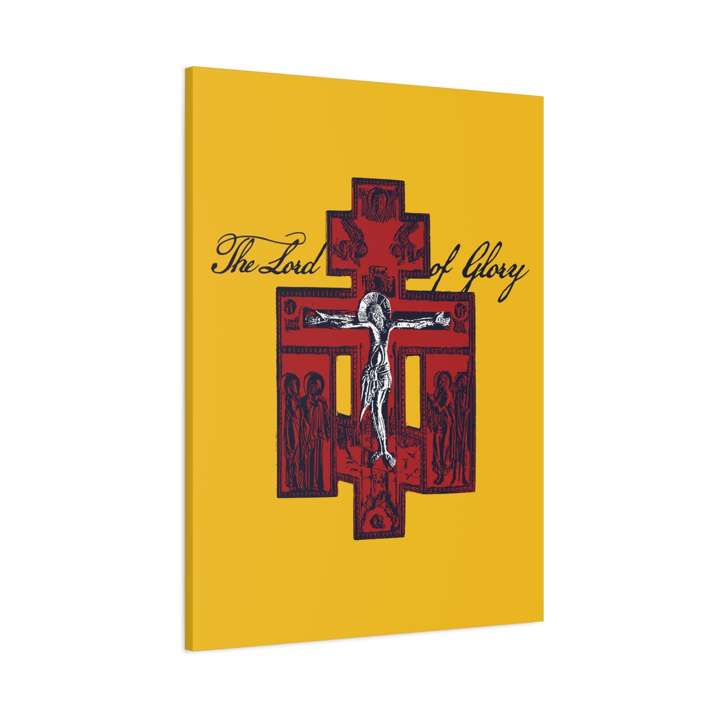 The Lord of Glory | Russian Golgotha Crucifix IconoGraphic (Gold BG) | 1 Corinthians 2:8 | Orthodox Christian Canvas Art