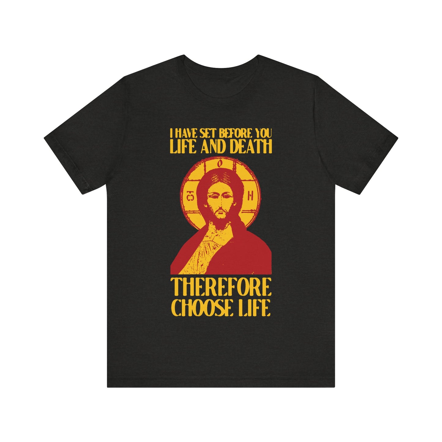 I Have Set Before You Life and Death (Deut. 30:11-20) Blue Design No. 1 | Orthodox Christian T-Shirt