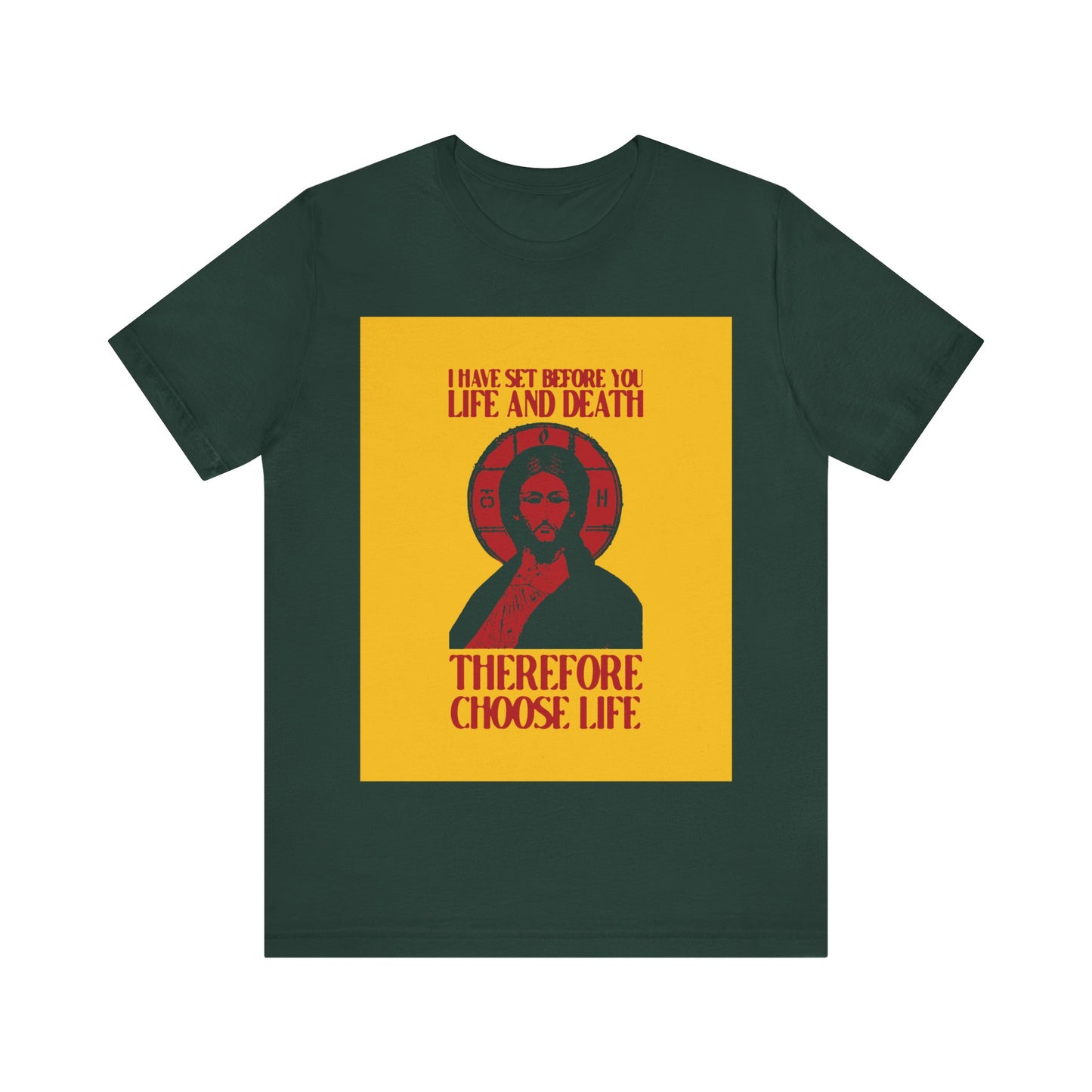 I Have Set Before You Life and Death (Deut. 30:11-20) Yellow Design No. 1 | Orthodox Christian T-Shirt