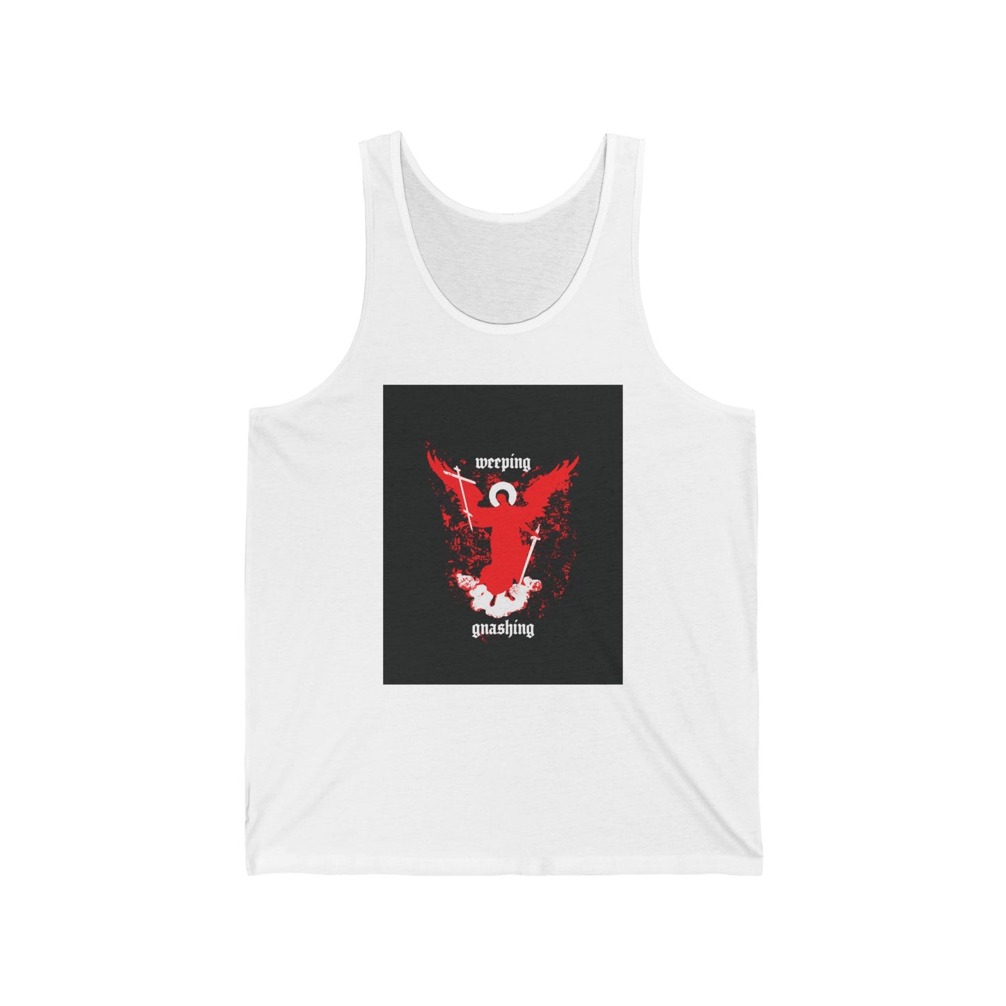 Weeping and Gnashing (Matthew 13:41, Apocalypse Angel IconoGraphic) No. 1 | Orthodox Christian Tank Top