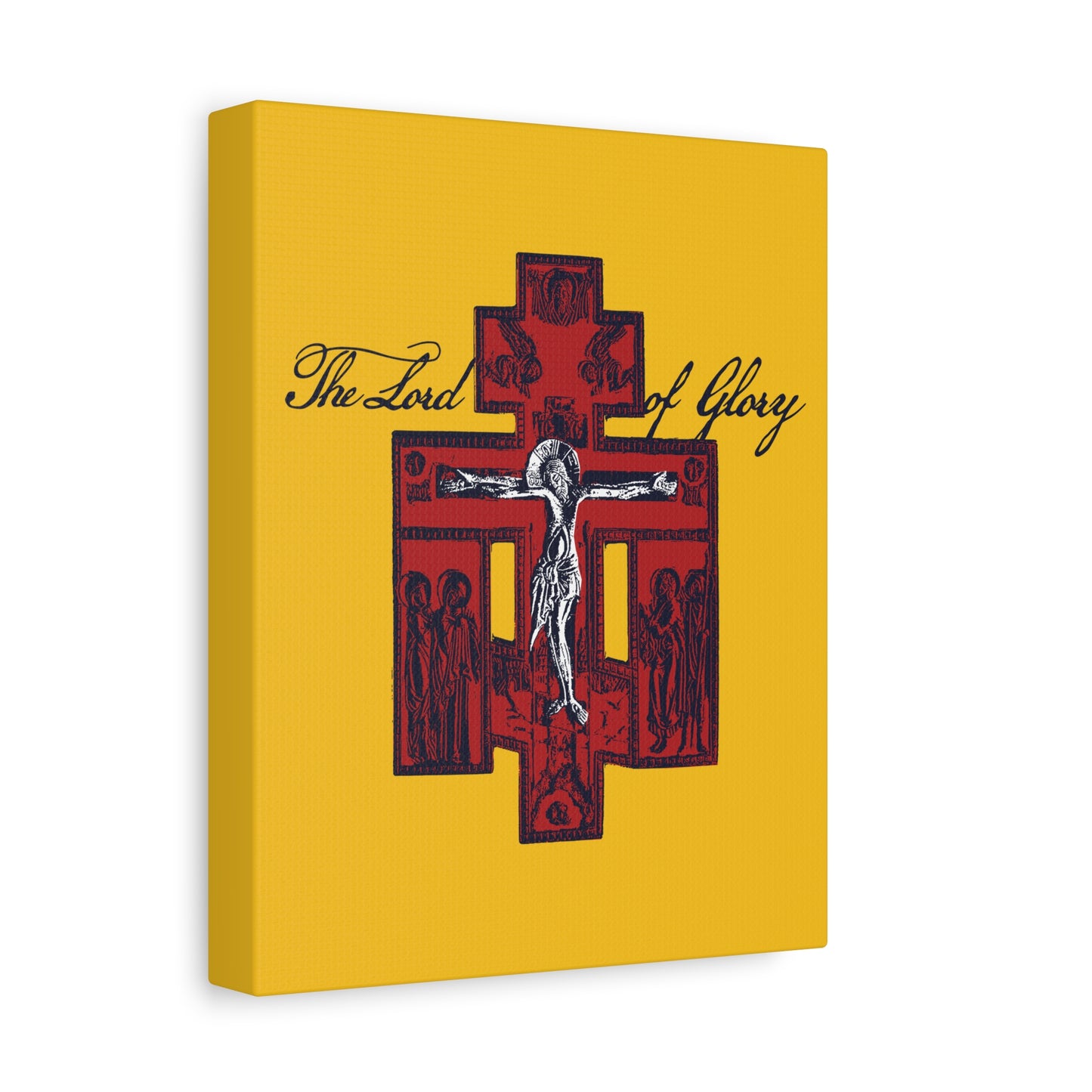 The Lord of Glory | Russian Golgotha Crucifix IconoGraphic (Gold BG) | 1 Corinthians 2:8 | Orthodox Christian Canvas Art