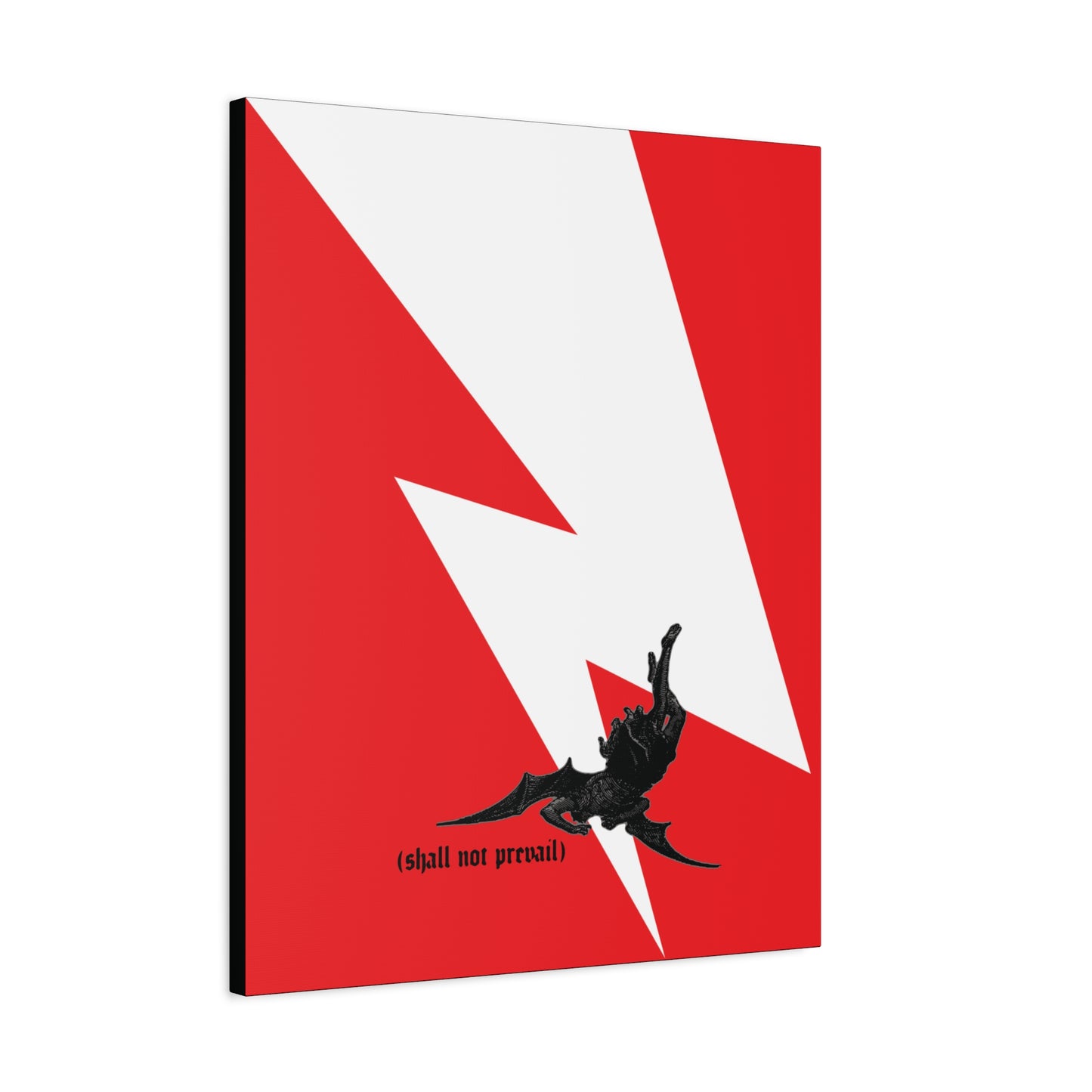 Shall Not Prevail | Satan Fell from Heaven Like Lightning (Luke 10:18) | Minimalist Design | Orthodox Christian Canvas Art