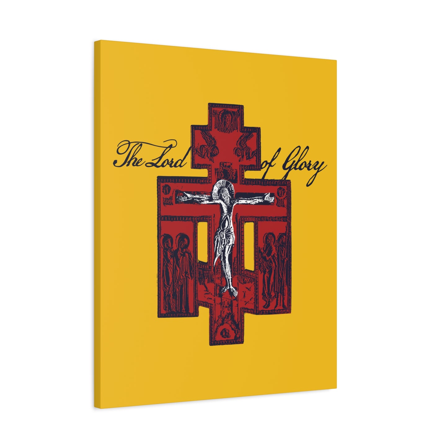 The Lord of Glory | Russian Golgotha Crucifix IconoGraphic (Gold BG) | 1 Corinthians 2:8 | Orthodox Christian Canvas Art