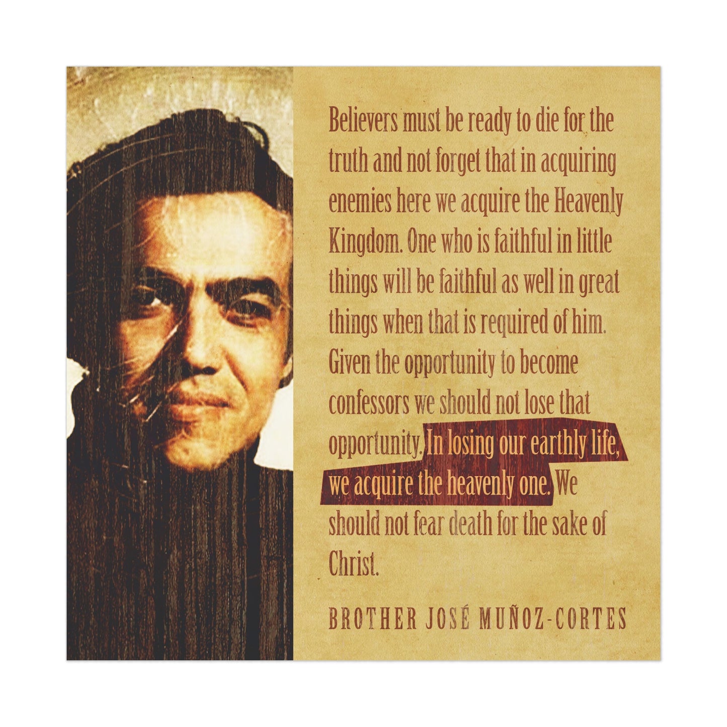 Brother José Muñoz-Cortes, Martyr for the Faith, No. 1 | Orthodox Christian Art Poster