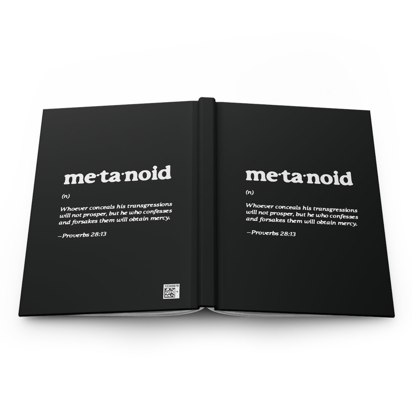 Metanoia Metanoid Definition | Proverbs 28:13 | Confession & Repentance | Minimalist Design | Orthodox Christian Hardcover Journal