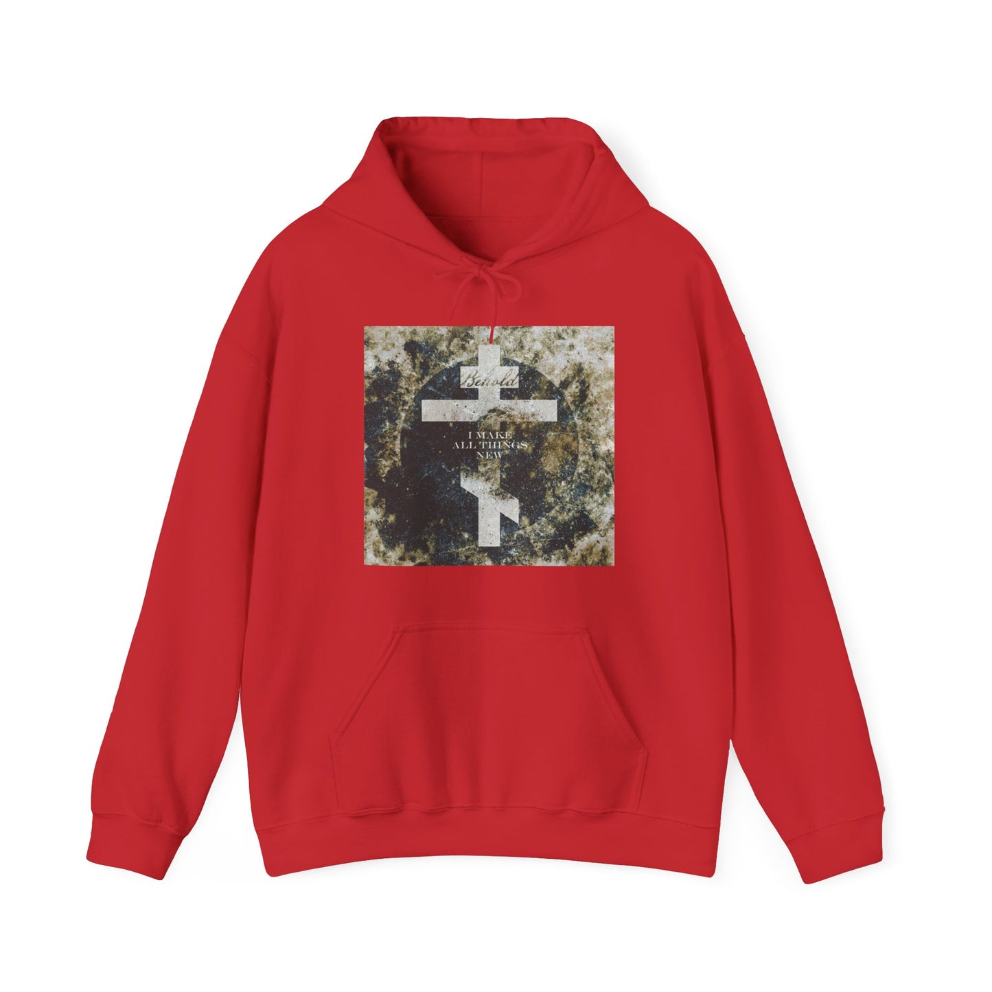 Behold, I Make All Things New | Revelation 21:5 | Cosmic Textured Orthodox Cross | Parousia | Orthodox Christian Hoodie