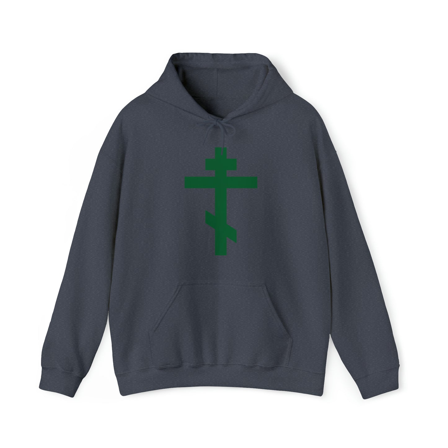 Simple Orthodox Cross (Green) No. 1 | Orthodox Christian Hoodie / Hooded Sweatshirt