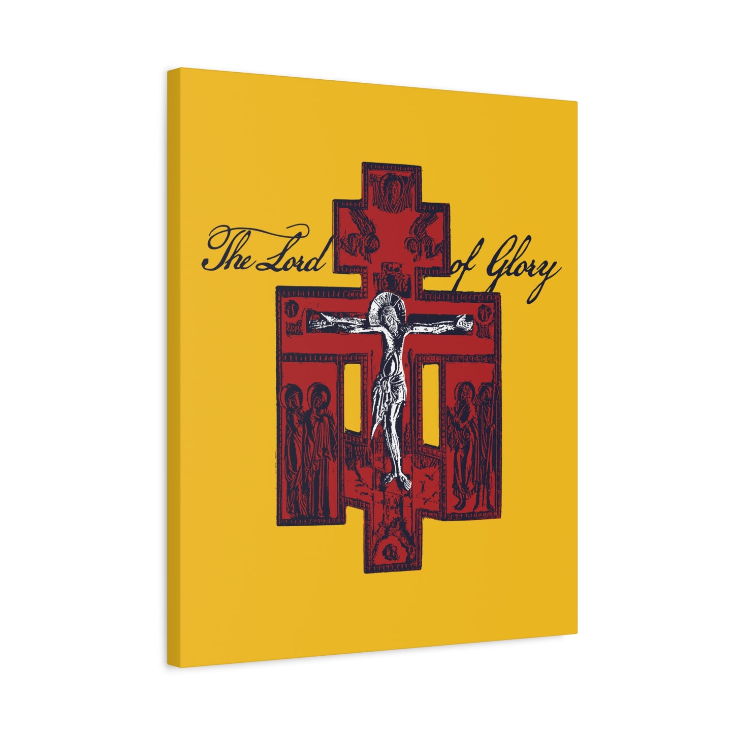 The Lord of Glory | Russian Golgotha Crucifix IconoGraphic (Gold BG) | 1 Corinthians 2:8 | Orthodox Christian Canvas Art