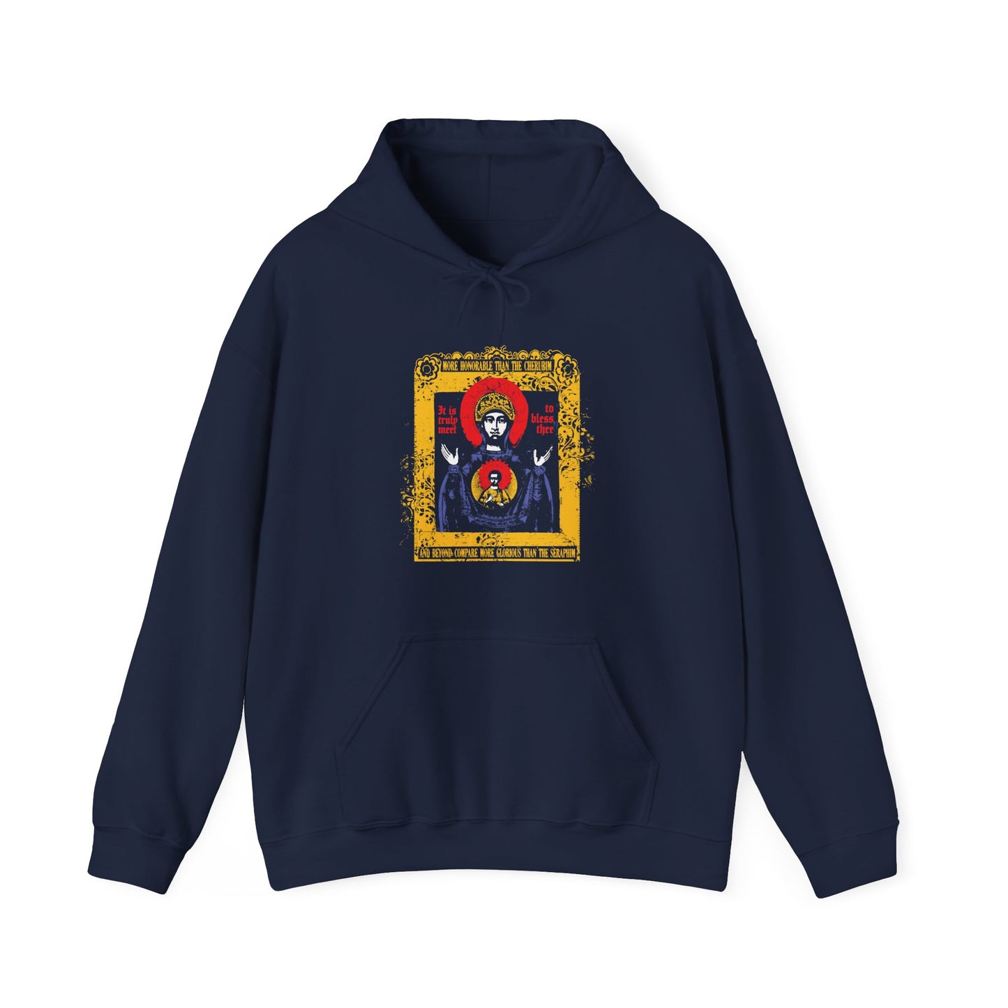 It is Truly Meet To Bless Thee Iconographic | Axion Estin Hymn to the Mother of God Theotokos | Orthodox Christian Hoodie