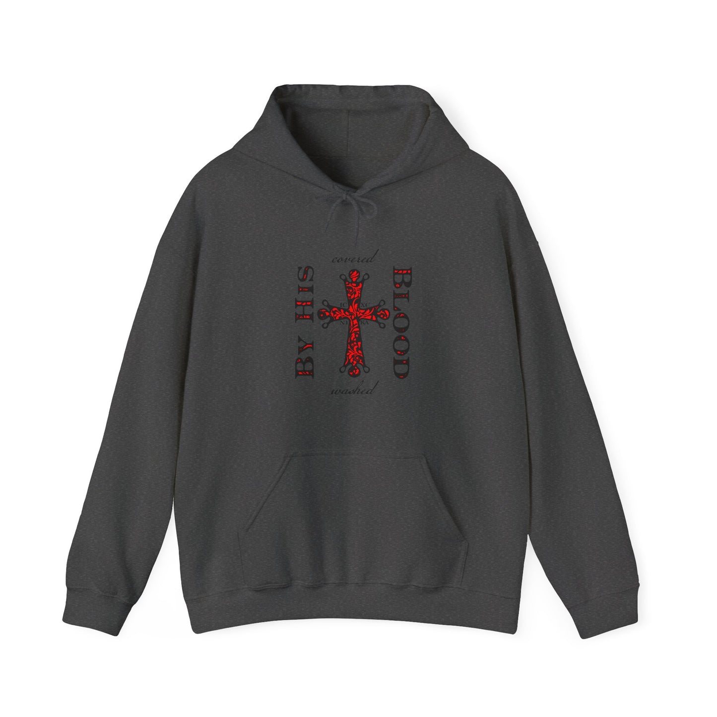 Washed/Covered By His Blood (1 John 1:7) | ICXC NIKA Ornate Red Orthodox Cross | Orthodox Christian Hoodie / Hooded Sweatshirt