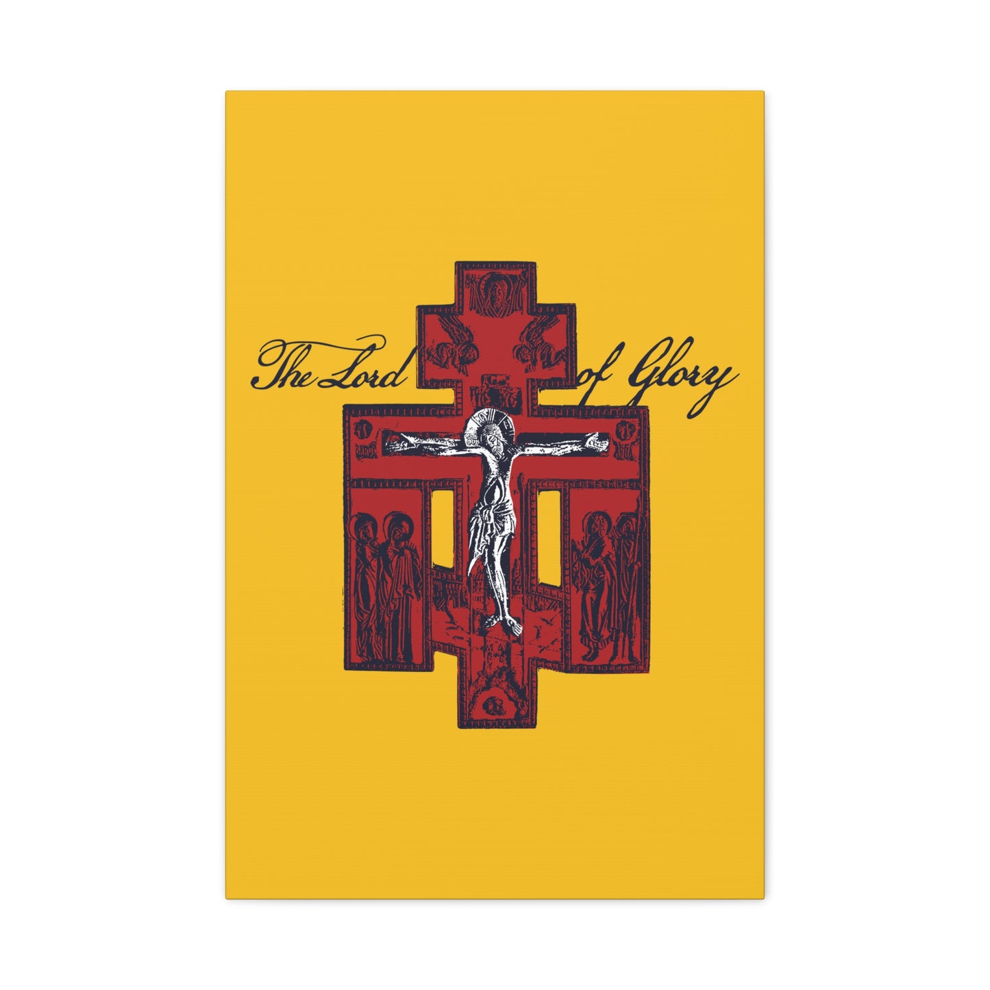 The Lord of Glory | Russian Golgotha Crucifix IconoGraphic (Gold BG) | 1 Corinthians 2:8 | Orthodox Christian Canvas Art