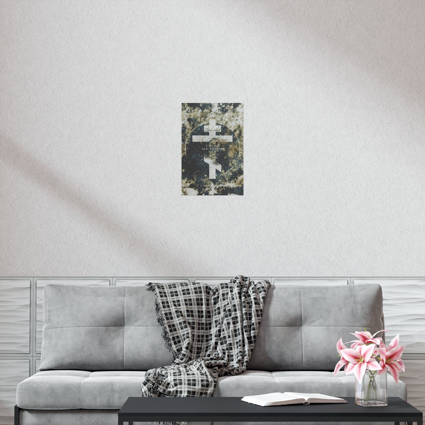 Behold, I Make All Things New | Revelation 21:5 | Cosmic Textured Orthodox Cross | Parousia | Orthodox Christian Art Poster