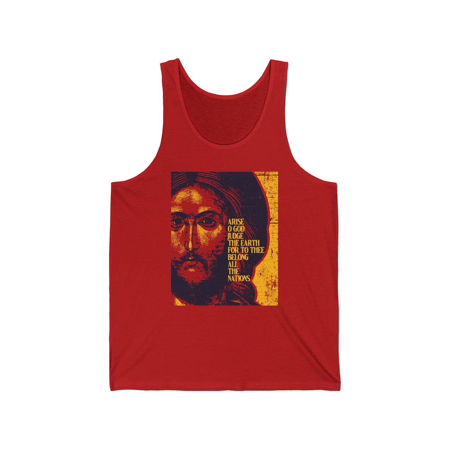 Arise, O God, Judge the Earth (Psalm 82/81) | Jesus Christ Russian Style IconoGraphic | Orthodox Christian Jersey Tank Top / Sleeveless Shirt