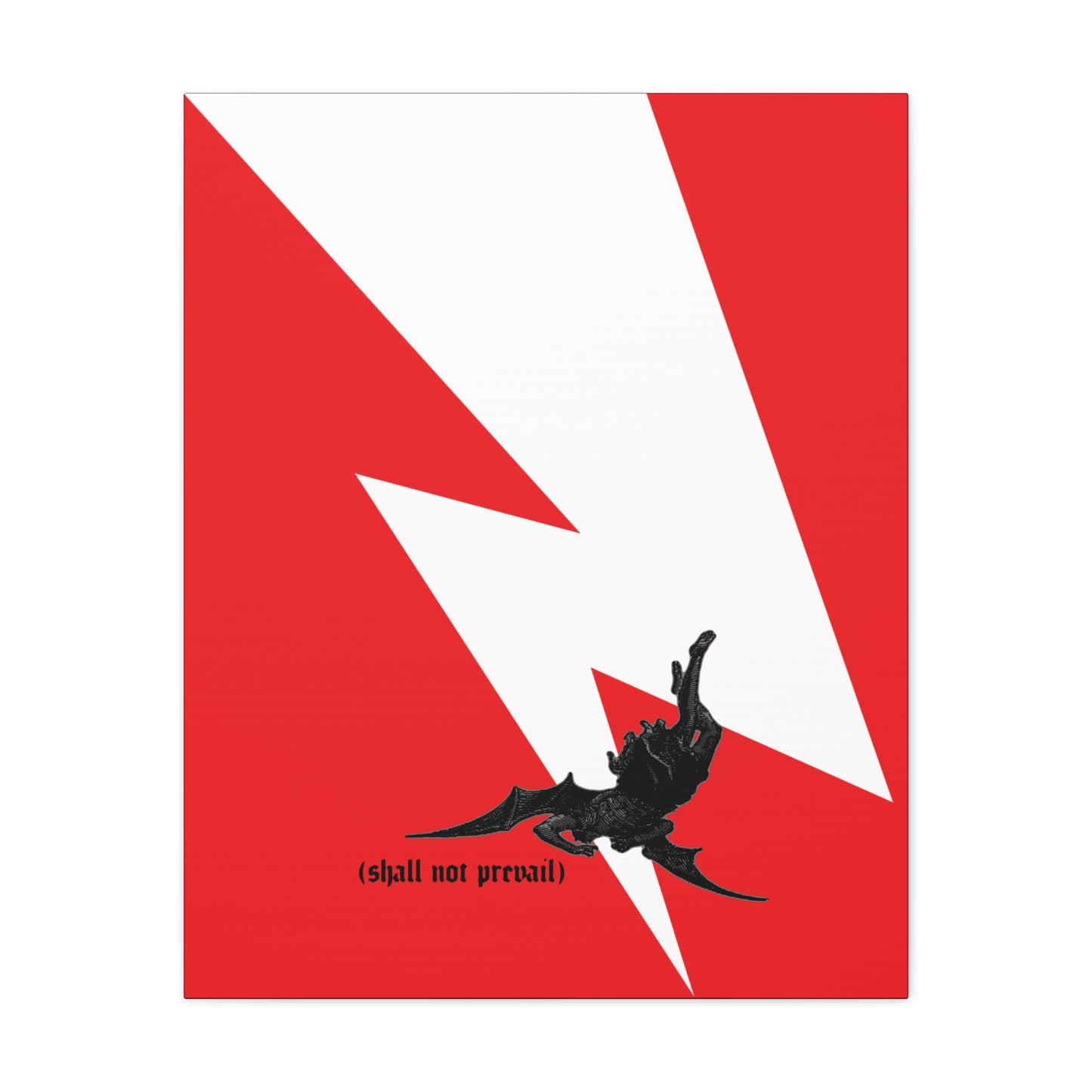 Shall Not Prevail | Satan Fell from Heaven Like Lightning (Luke 10:18) | Minimalist Design | Orthodox Christian Canvas Art
