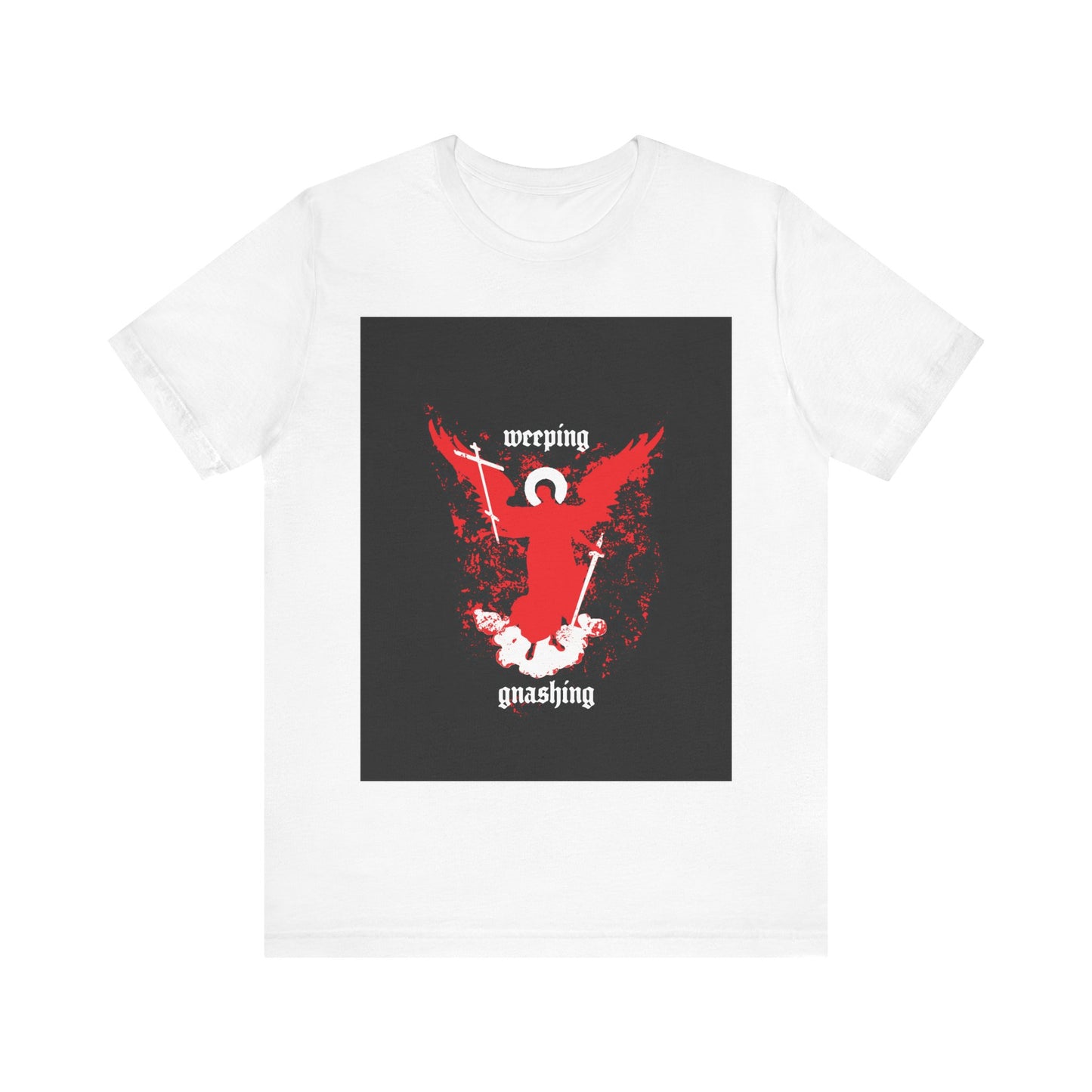 Weeping and Gnashing (Matthew 13:41, Apocalypse Angel IconoGraphic) No. 1 | Orthodox Christian T-Shirt