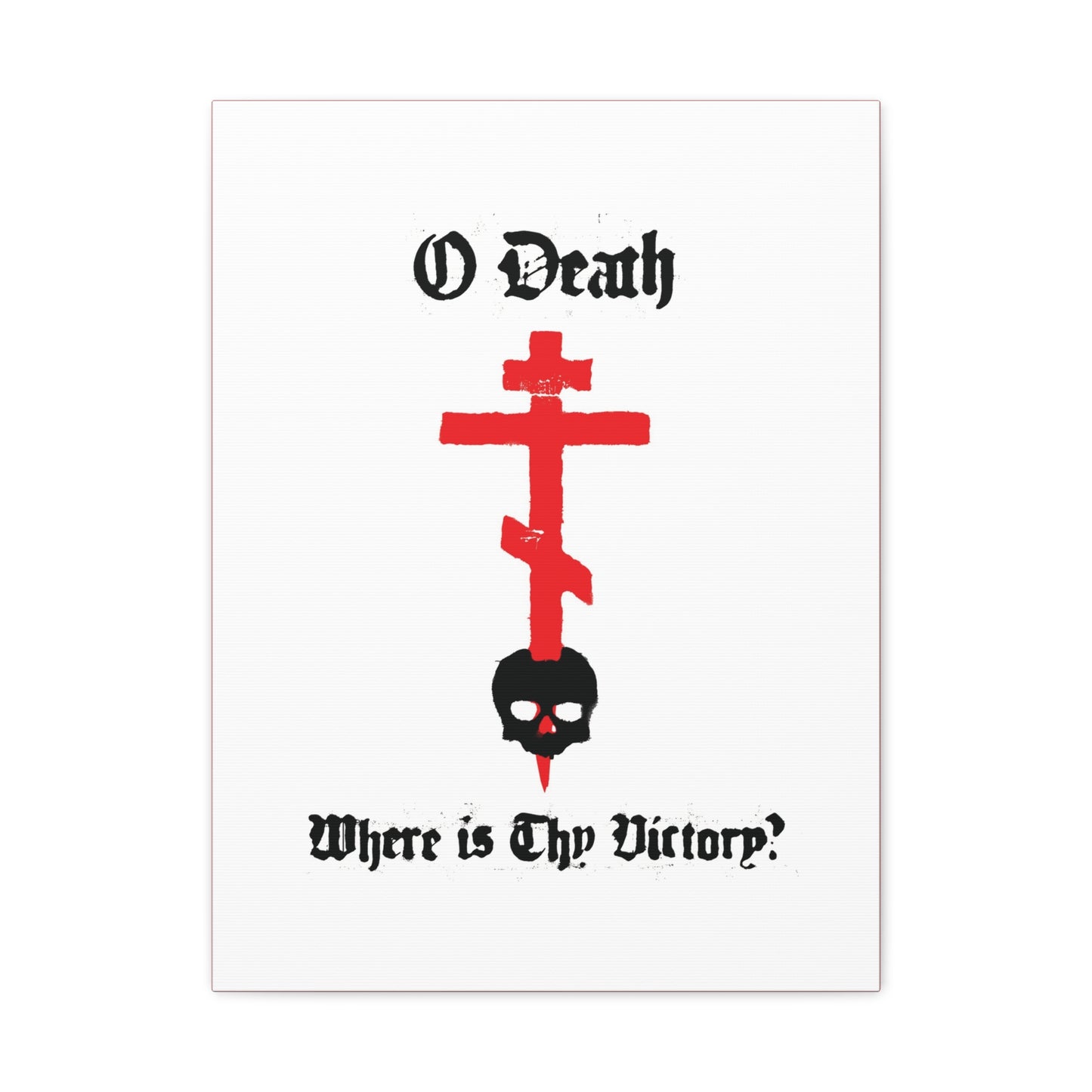 O Death Where is Thy Victory? 1 Cor 15:55 | Cross Stabbing Skull | Spraypaint Aesthetic | Orthodox Christian Canvas Art