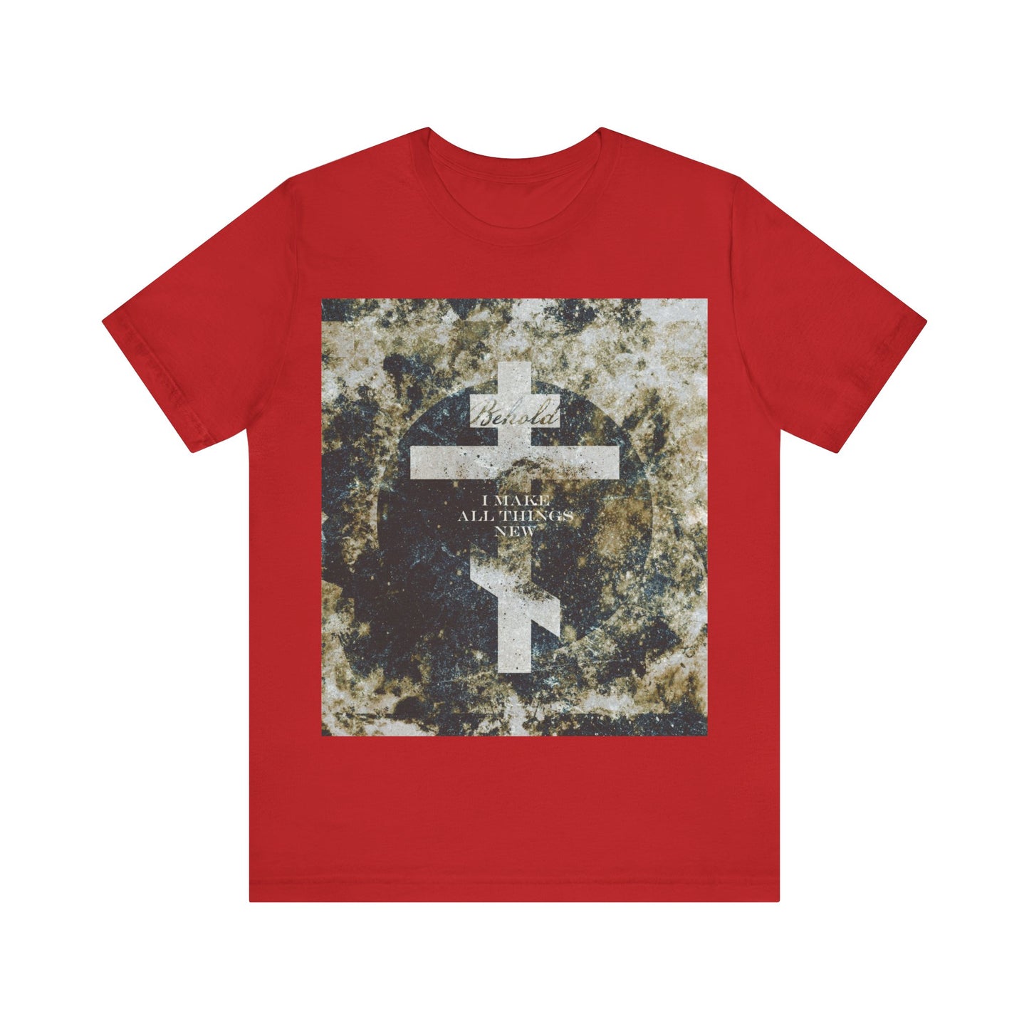 Behold, I Make All Things New | Revelation 21:5 | Cosmic Textured Orthodox Cross | Parousia | Orthodox Christian T-Shirt