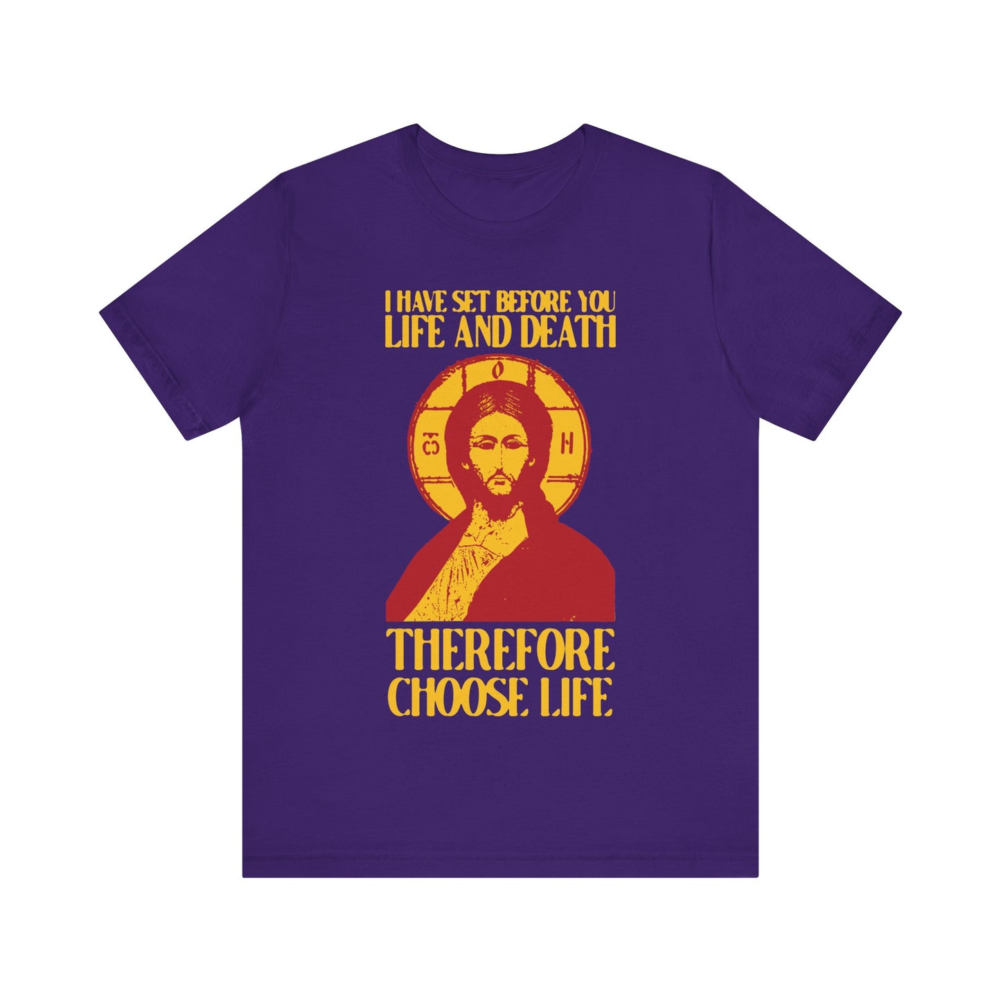 I Have Set Before You Life and Death (Deut. 30:11-20) Blue Design No. 1 | Orthodox Christian T-Shirt