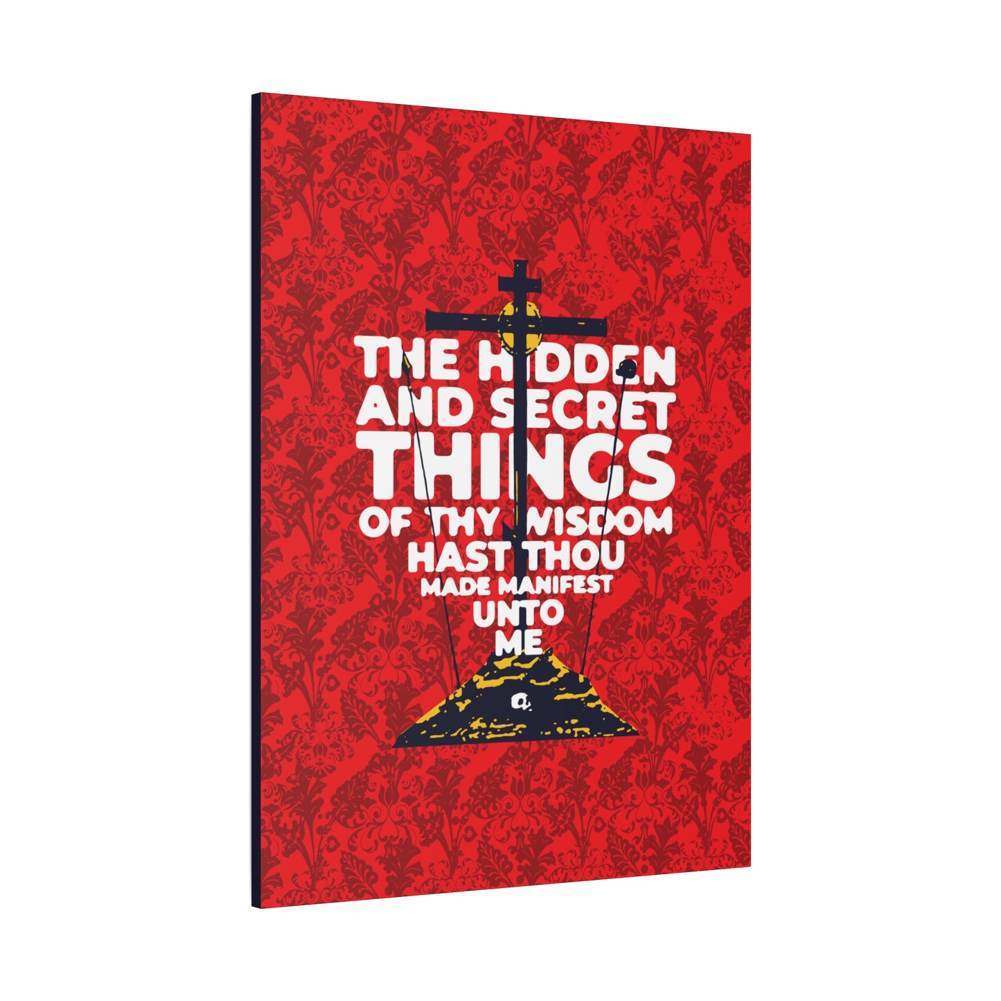 The Hidden and Secret Things of Thy Wisdom (Psalm 50/51) | Golgotha Cross | Skull of Adam | Orthodox Christian Canvas Art