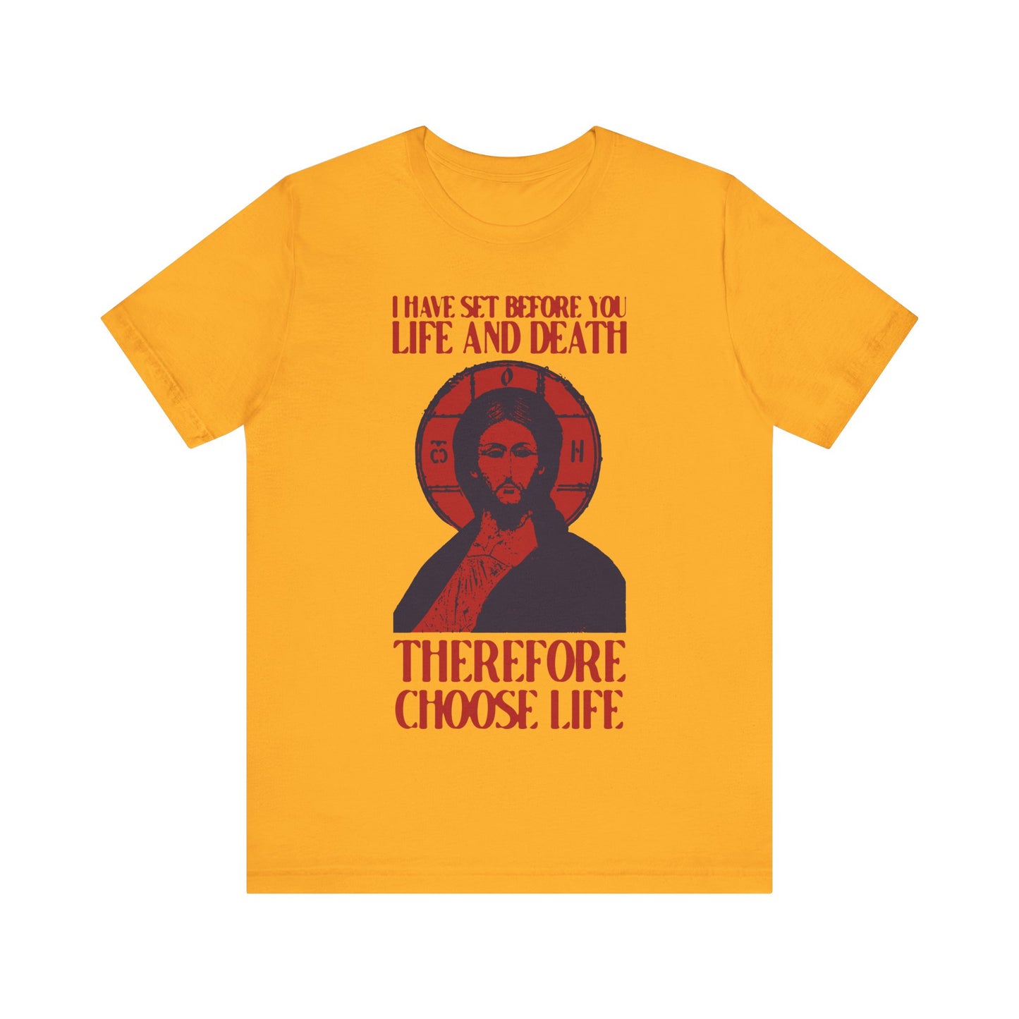 I Have Set Before You Life and Death (Deut. 30:11-20) Yellow Design No. 1 | Orthodox Christian T-Shirt
