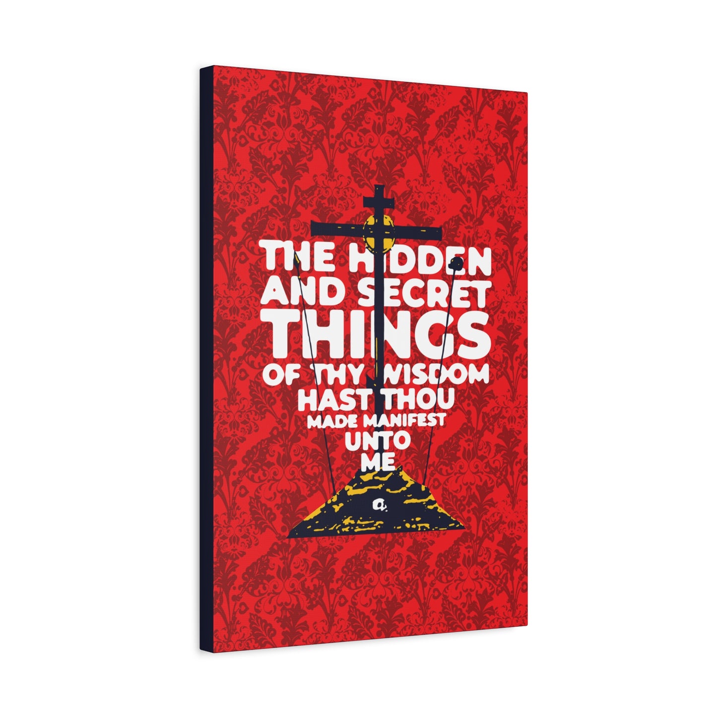 The Hidden and Secret Things of Thy Wisdom (Psalm 50/51) | Golgotha Cross | Skull of Adam | Orthodox Christian Canvas Art