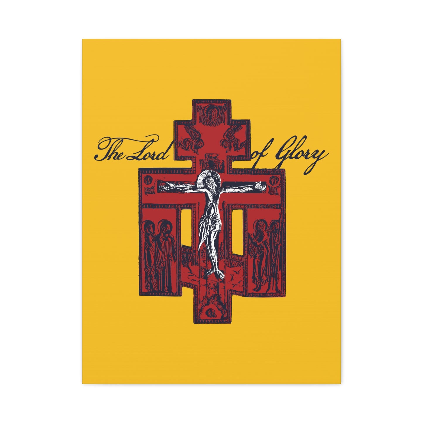 The Lord of Glory | Russian Golgotha Crucifix IconoGraphic (Gold BG) | 1 Corinthians 2:8 | Orthodox Christian Canvas Art