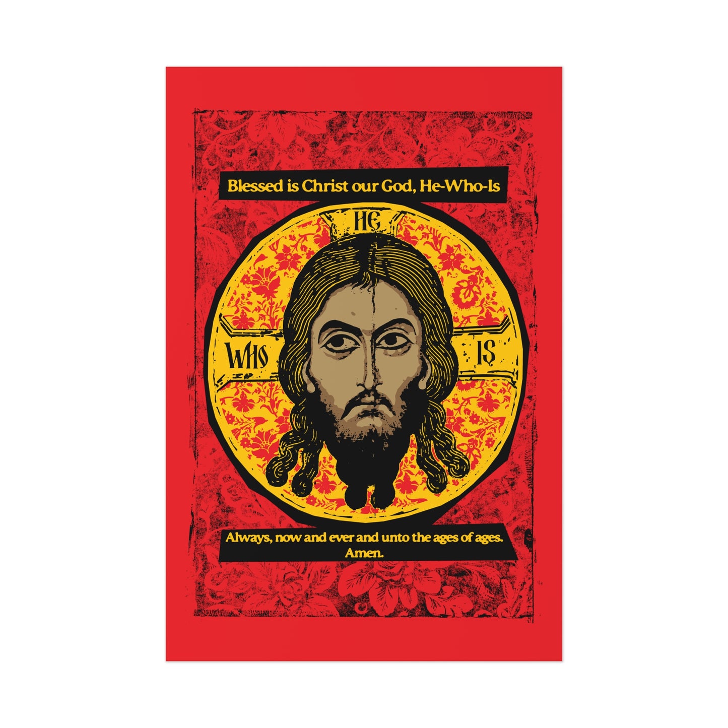 Icon Made-Without-hands (Mandylion/Image of Edessa) IconoGraphic No. 1 | Orthodox Christian Art Poster