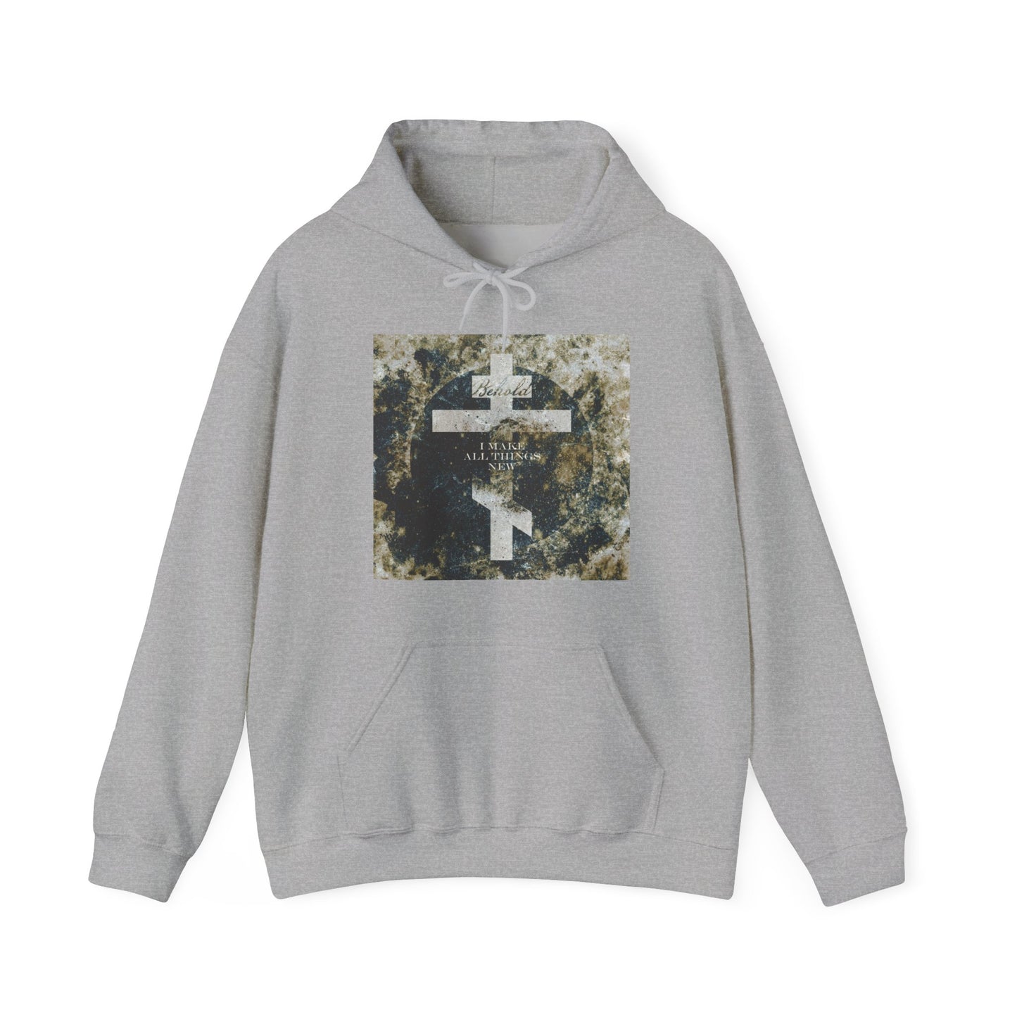 Behold, I Make All Things New | Revelation 21:5 | Cosmic Textured Orthodox Cross | Parousia | Orthodox Christian Hoodie