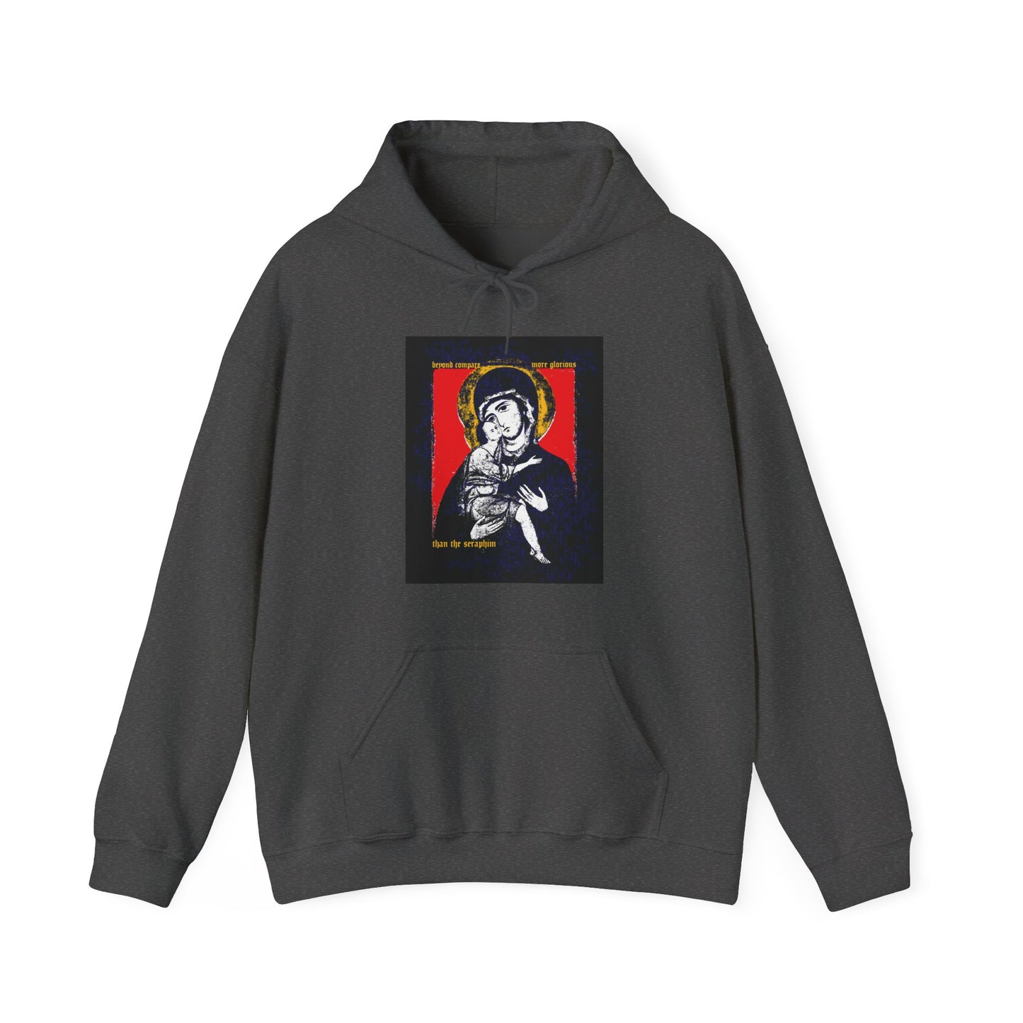 Beyond Compare More Glorious Than the Seraphim | Vladimir Theotokos Iconographic | Orthodox Christian Hoodie