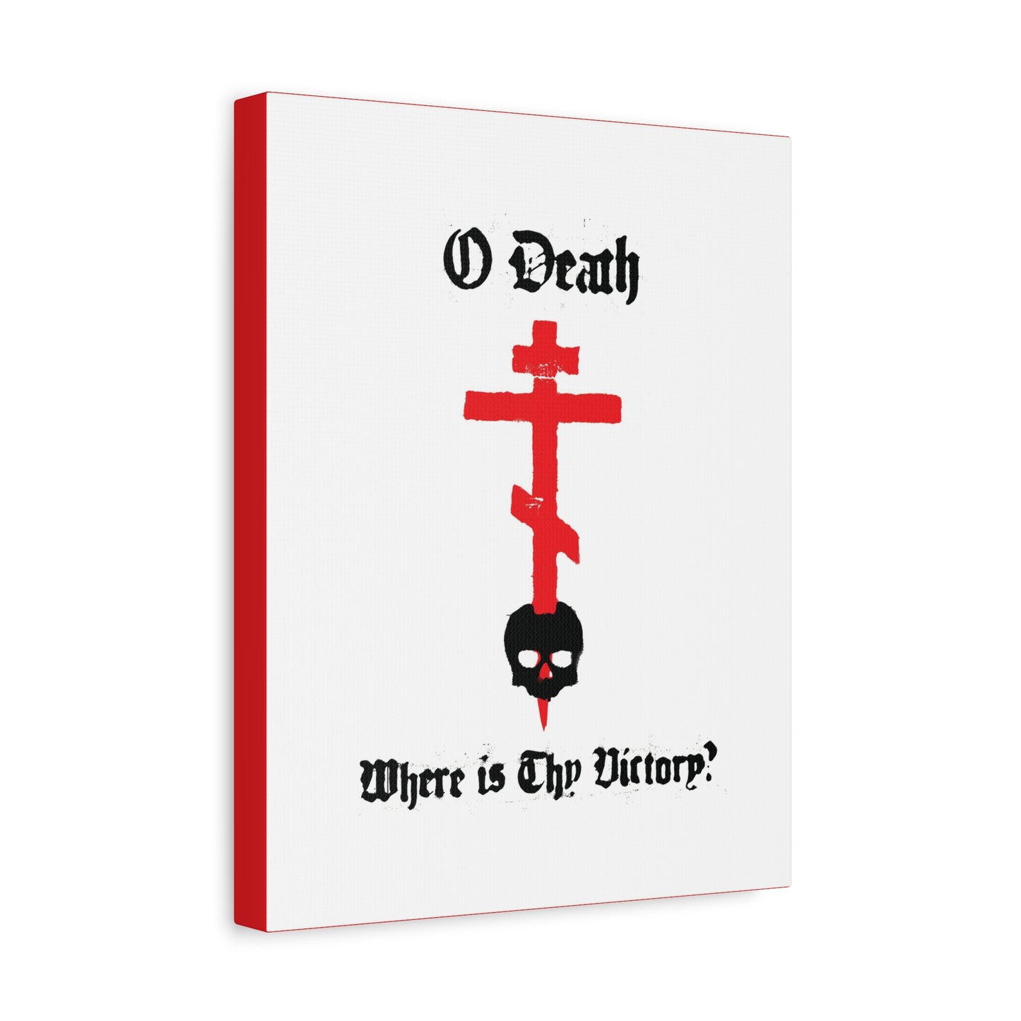 O Death Where is Thy Victory? 1 Cor 15:55 | Cross Stabbing Skull | Spraypaint Aesthetic | Orthodox Christian Canvas Art