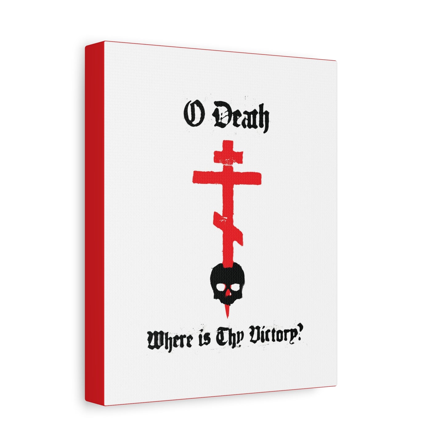 O Death Where is Thy Victory? 1 Cor 15:55 | Cross Stabbing Skull | Spraypaint Aesthetic | Orthodox Christian Canvas Art