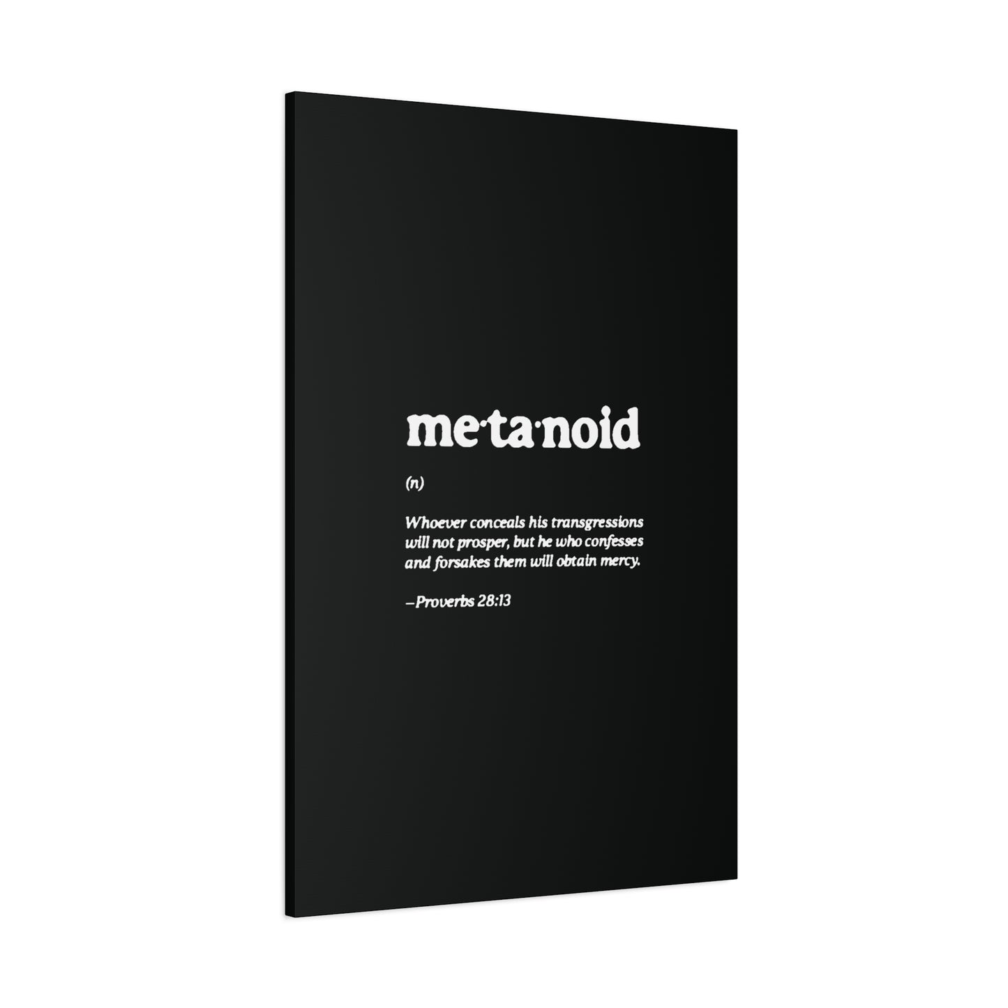 Metanoia Metanoid Definition | Proverbs 28:13 | Confession & Repentance | Minimalist Design | Orthodox Christian Canvas Art
