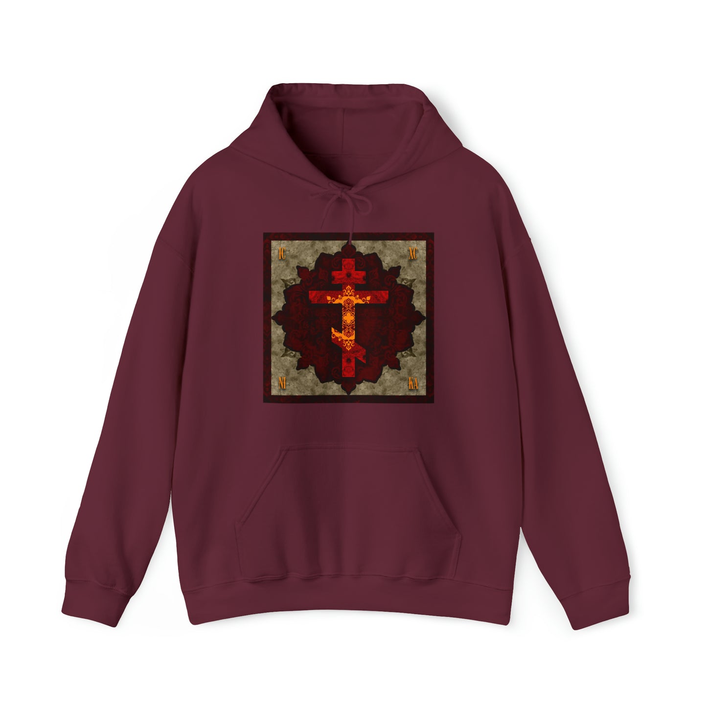 Art Cross: Ætheric Rose Window Cross Design No. 30 | Orthodox Christian Hoodie / Hooded Sweatshirt