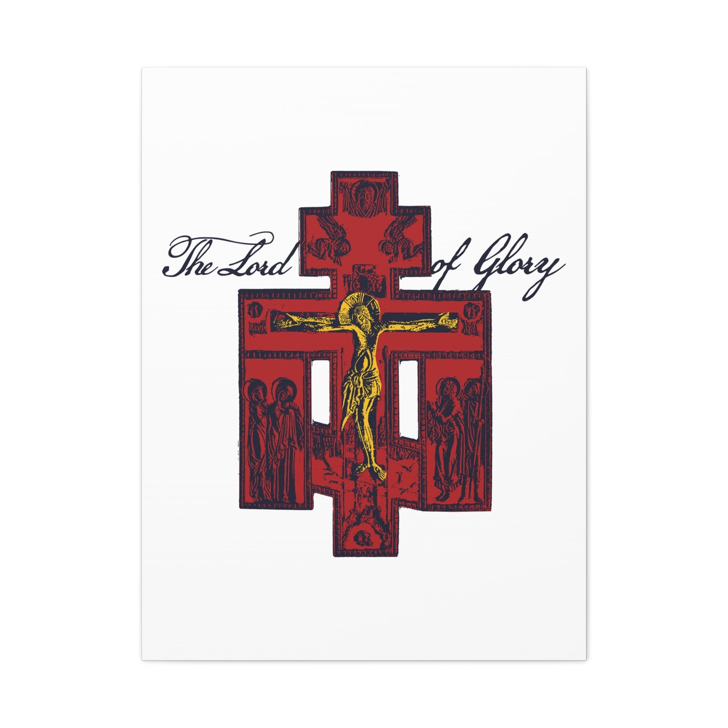 The Lord of Glory | Russian Golgotha Crucifix IconoGraphic (White BG) | 1 Corinthians 2:8 | Orthodox Christian Canvas Art