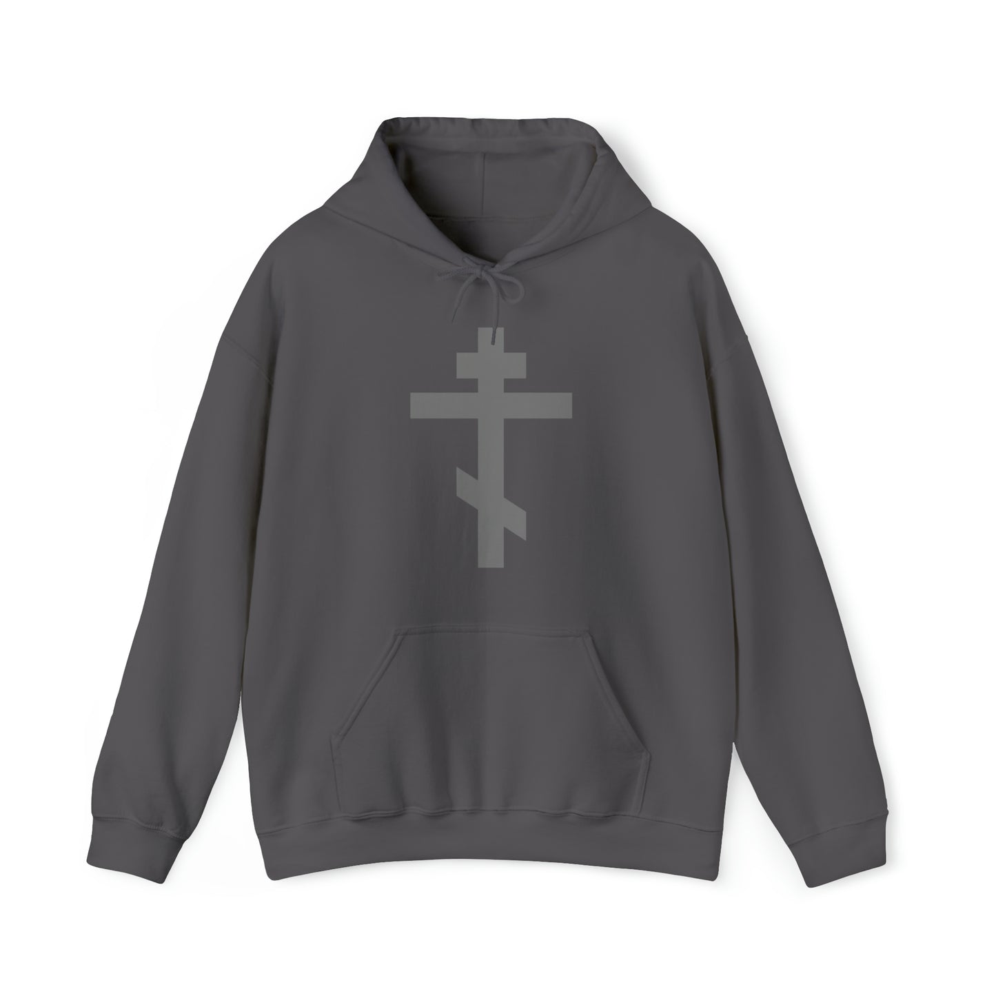 Simple Orthodox Cross (Light Gray) No. 1 | Orthodox Christian Hoodie / Hooded Sweatshirt