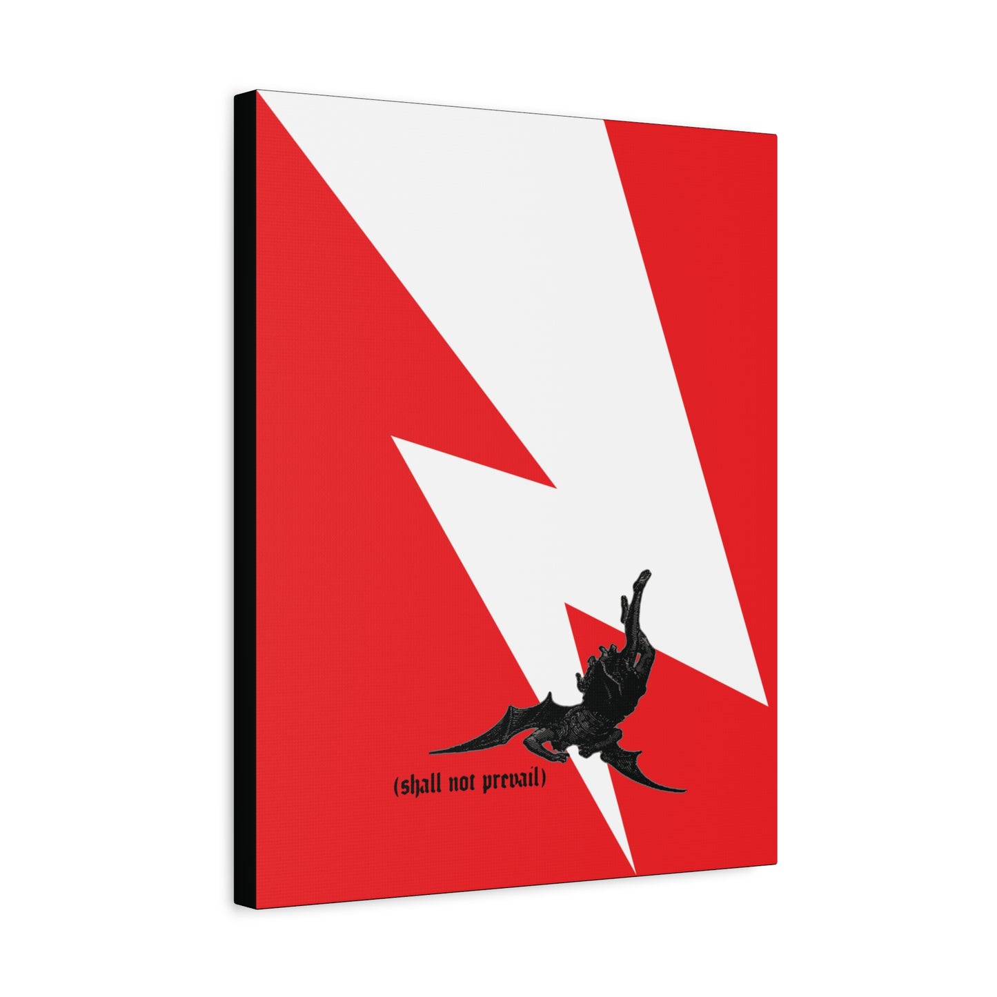 Shall Not Prevail | Satan Fell from Heaven Like Lightning (Luke 10:18) | Minimalist Design | Orthodox Christian Canvas Art