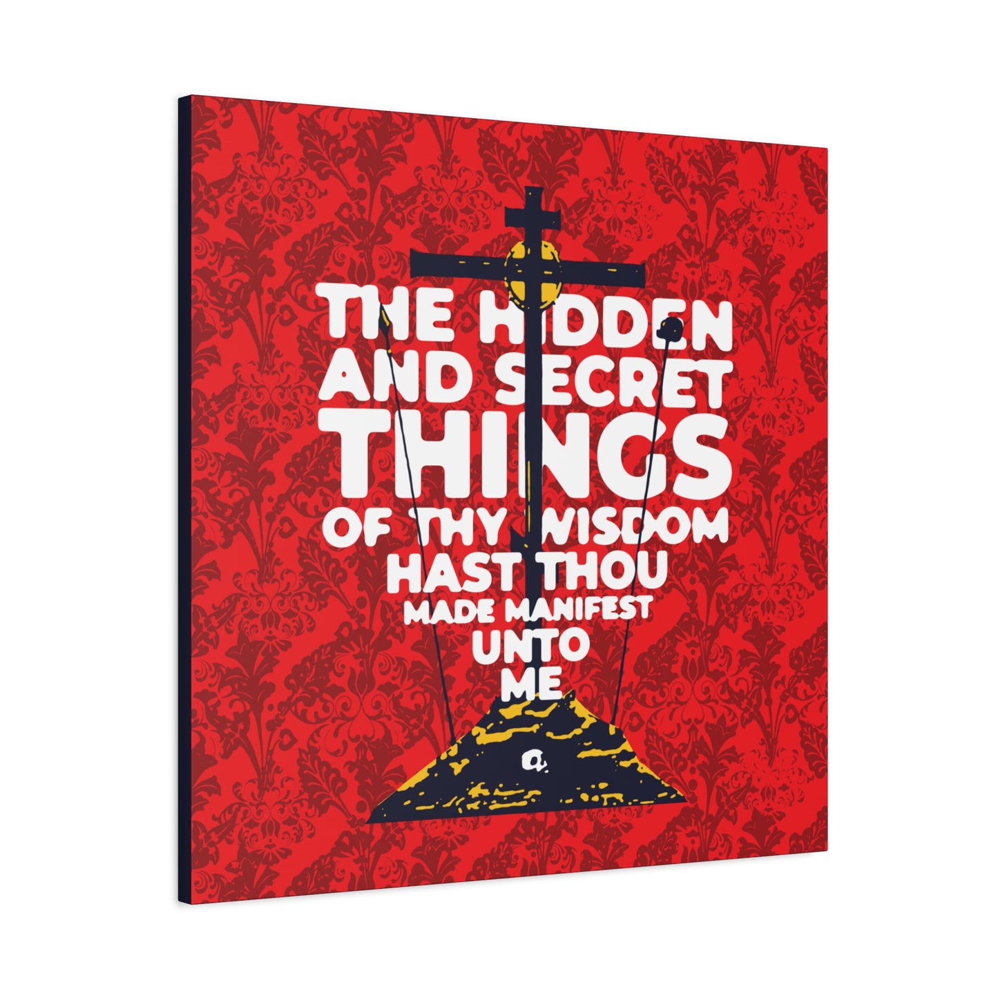 The Hidden and Secret Things of Thy Wisdom (Psalm 50/51) | Golgotha Cross | Skull of Adam | Orthodox Christian Canvas Art