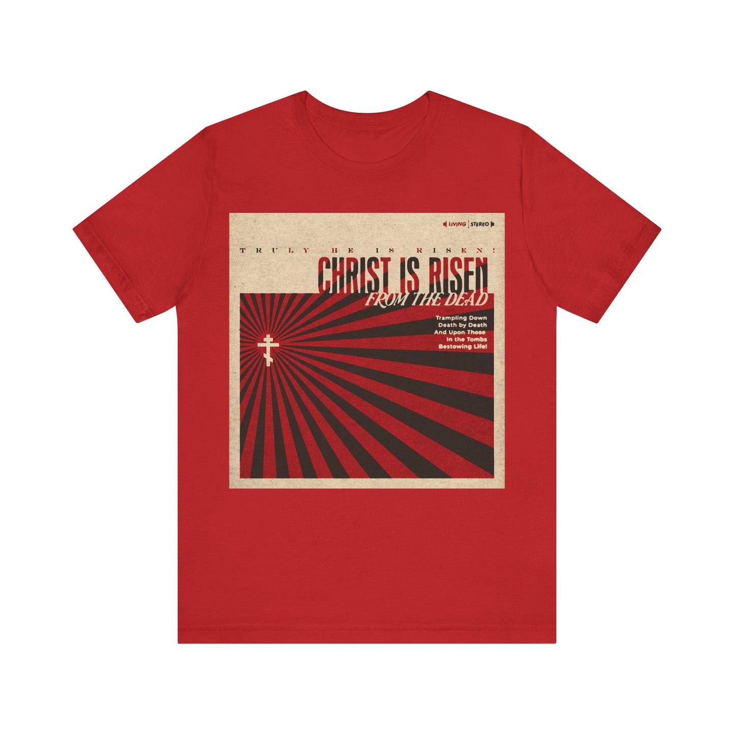 Christ is Risen from the Dead | Paschal Troparion | Retro LP Cover Design | Orthodox Christian T-Shirt