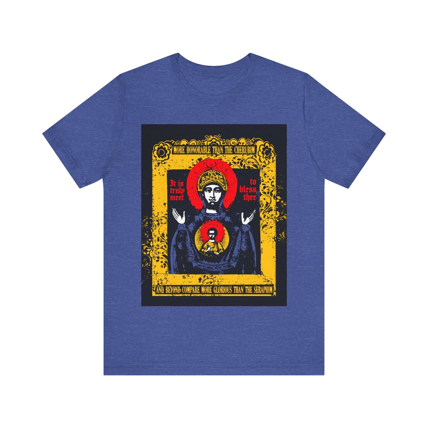 It is Truly Meet To Bless Thee Iconographic | Axion Estin Hymn to the Mother of God Theotokos | Orthodox Christian T-Shirt