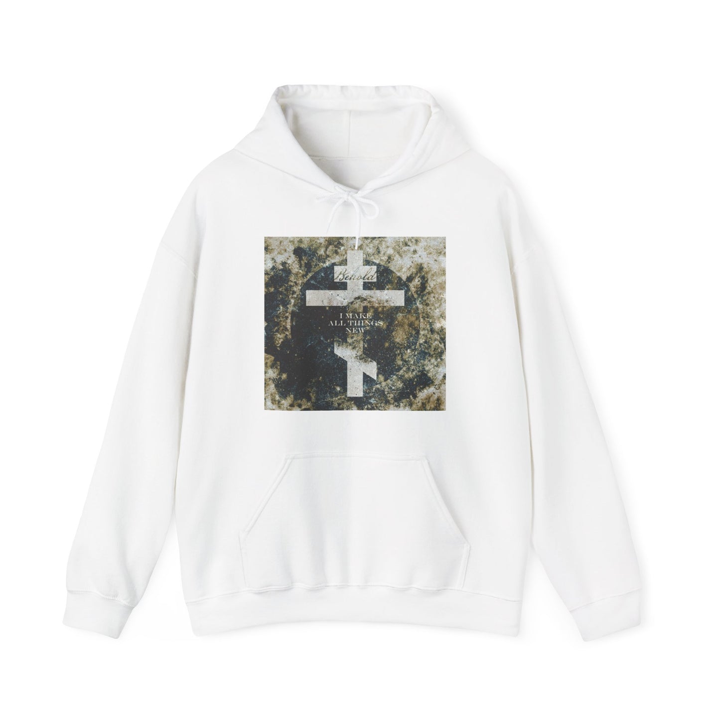 Behold, I Make All Things New | Revelation 21:5 | Cosmic Textured Orthodox Cross | Parousia | Orthodox Christian Hoodie