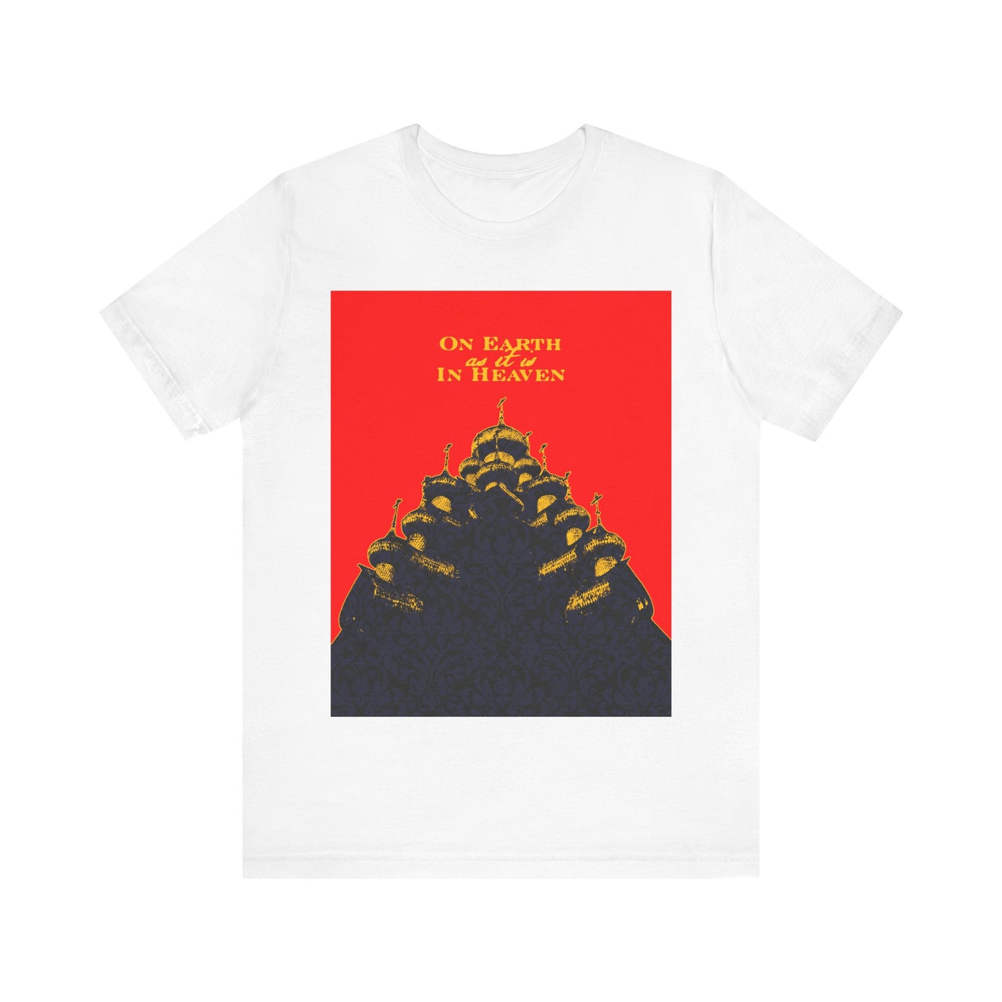 The Church: On Earth As It Is In Heaven | Lord's Prayer | Ancient Russian Wooden Church Design | Orthodox Christian Cotton T-Shirt