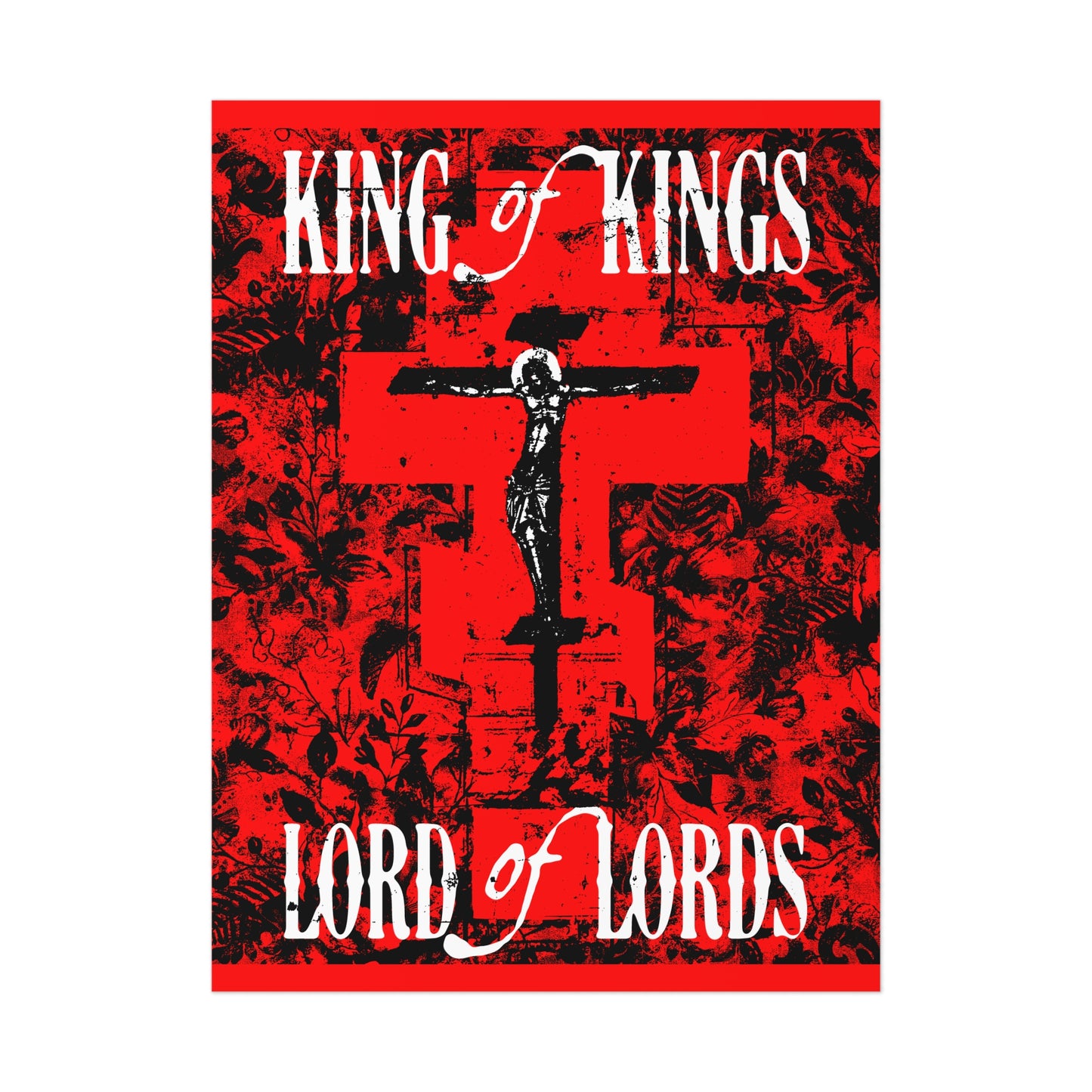 King of Kings, Lord of Lords (Jesus Christ Crucifix IconoGraphic) No. 1 | Orthodox Christian Art Poster